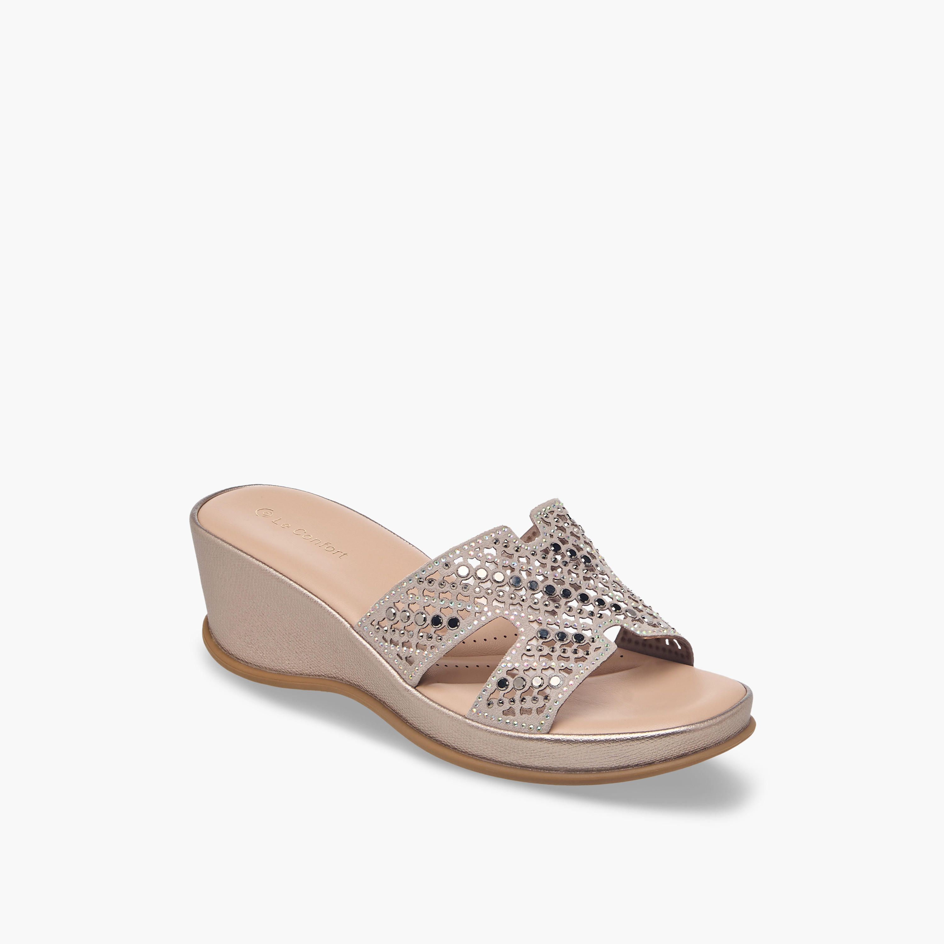 Le Confort Women Embellished Wedge Heel Sandals-women-shoes-sandals-heeled-image-2