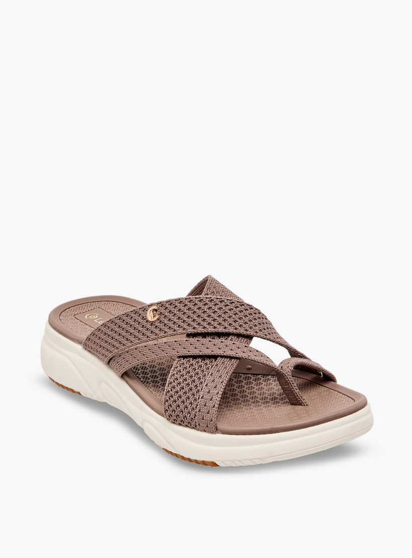 Le Confort Women Textured Slip-On Sandals-women-shoes-sandals-flats-image-2