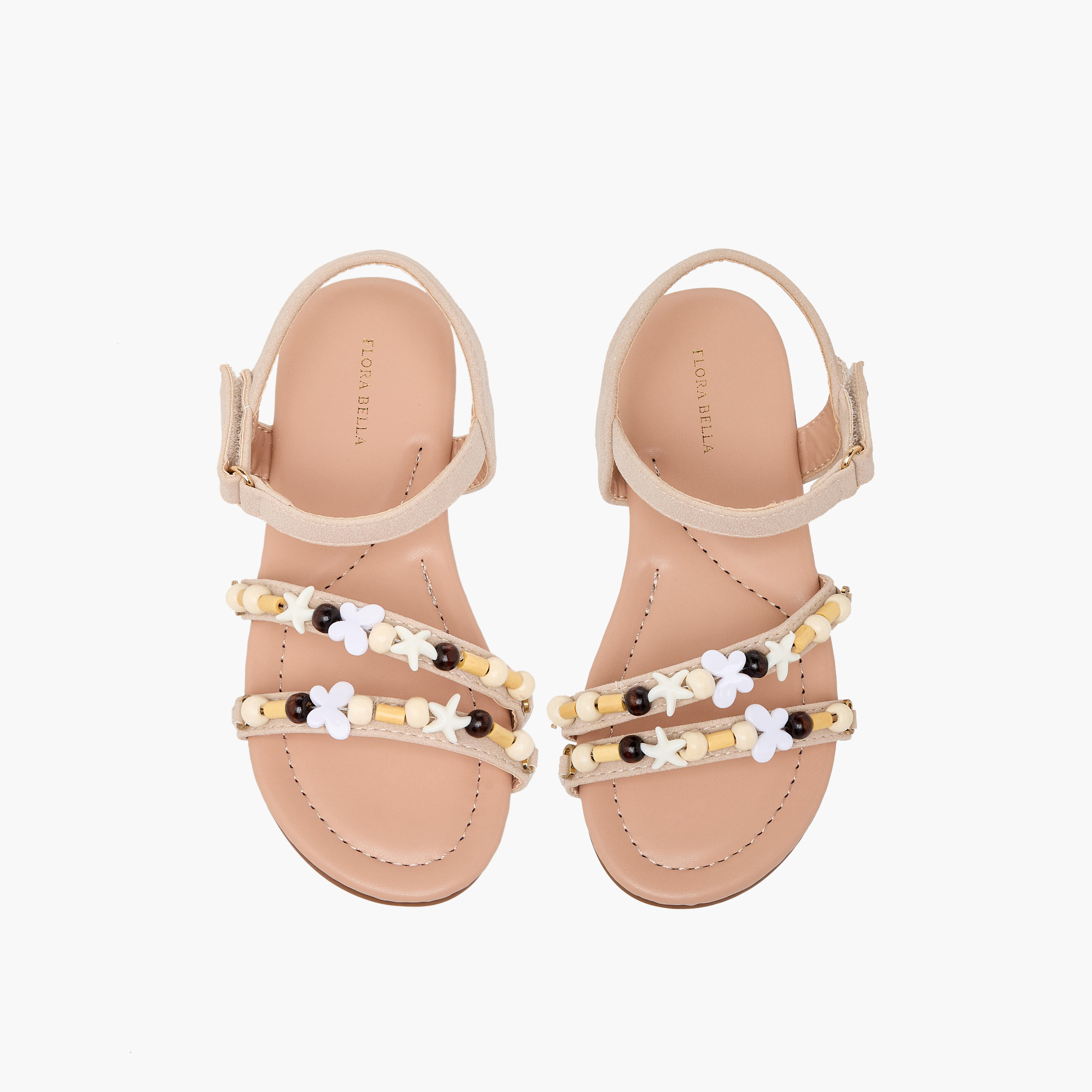 Flora Bella Girls Beaded Accent Hook & Loop Sandals-girls-shoes-sandals-image-1