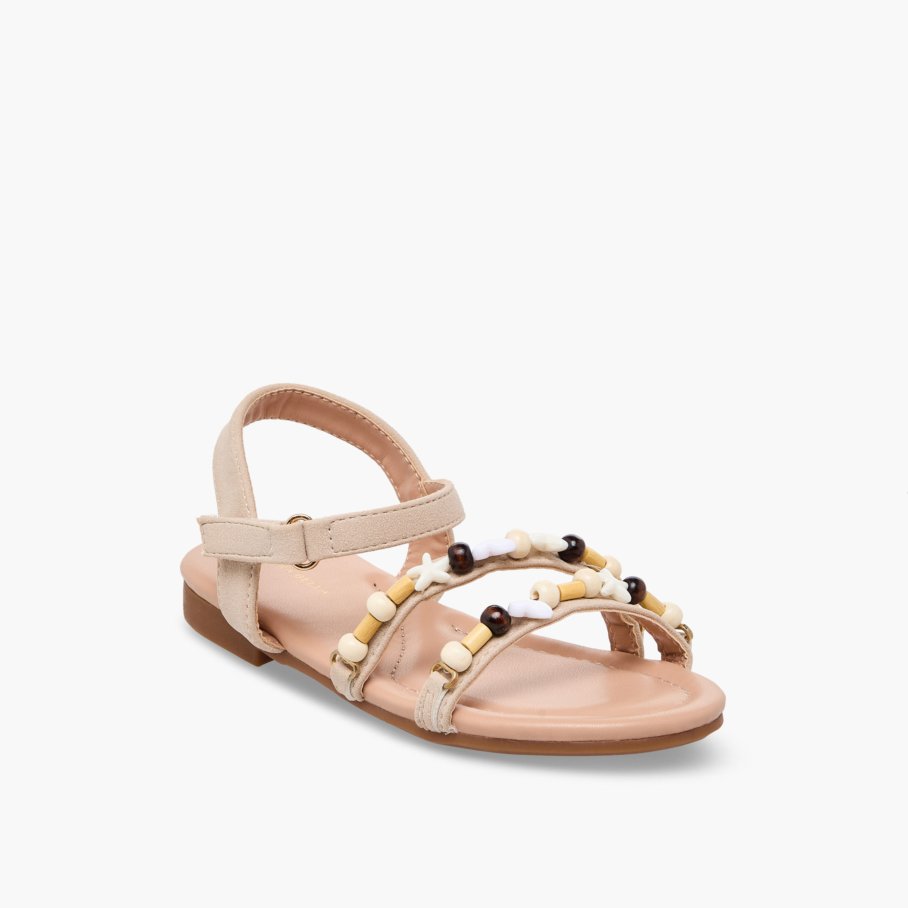 صندل للبنات بشريط إغلاق لاصق وتزيينات خرز من فلورا بيلا-girls-shoes-sandals-image-10
