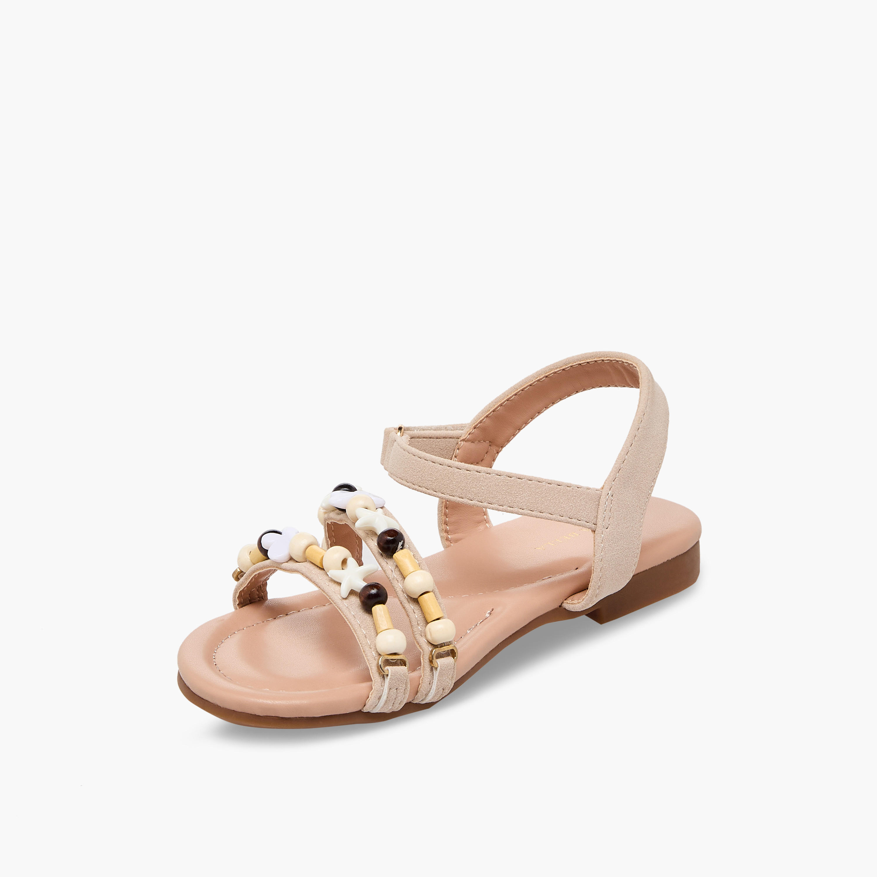 صندل للبنات بشريط إغلاق لاصق وتزيينات خرز من فلورا بيلا-girls-shoes-sandals-image-12