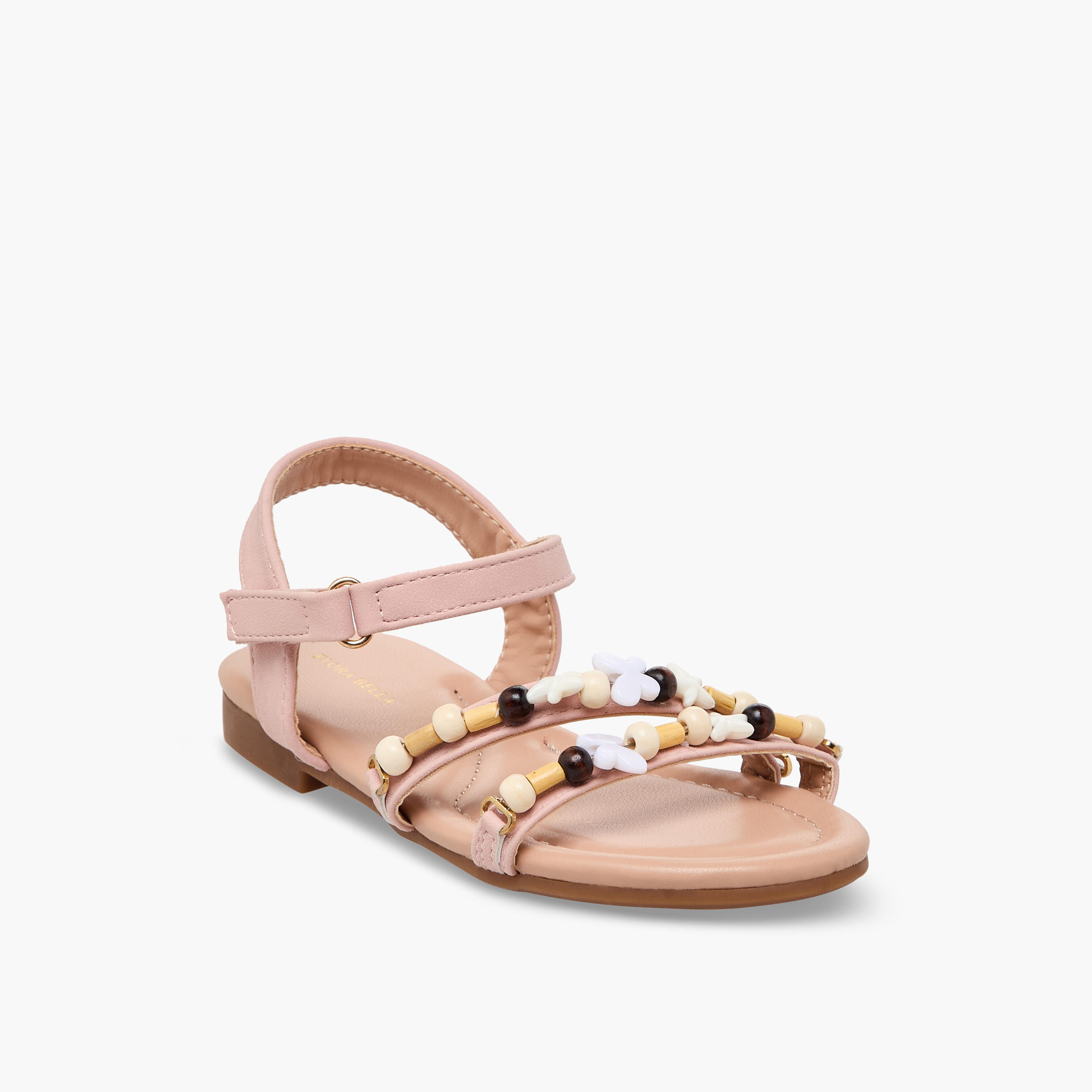 Flora Bella Girls Beaded Accent Hook & Loop Sandals-girls-shoes-sandals-image-2