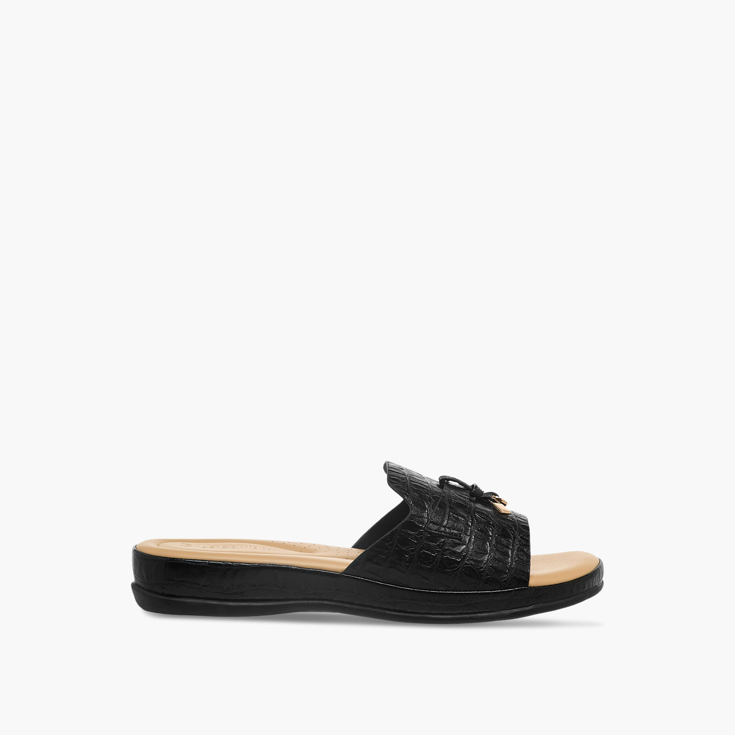 Le Confort Women Textured Slide Sandals-women-shoes-flats-sandals-image-3