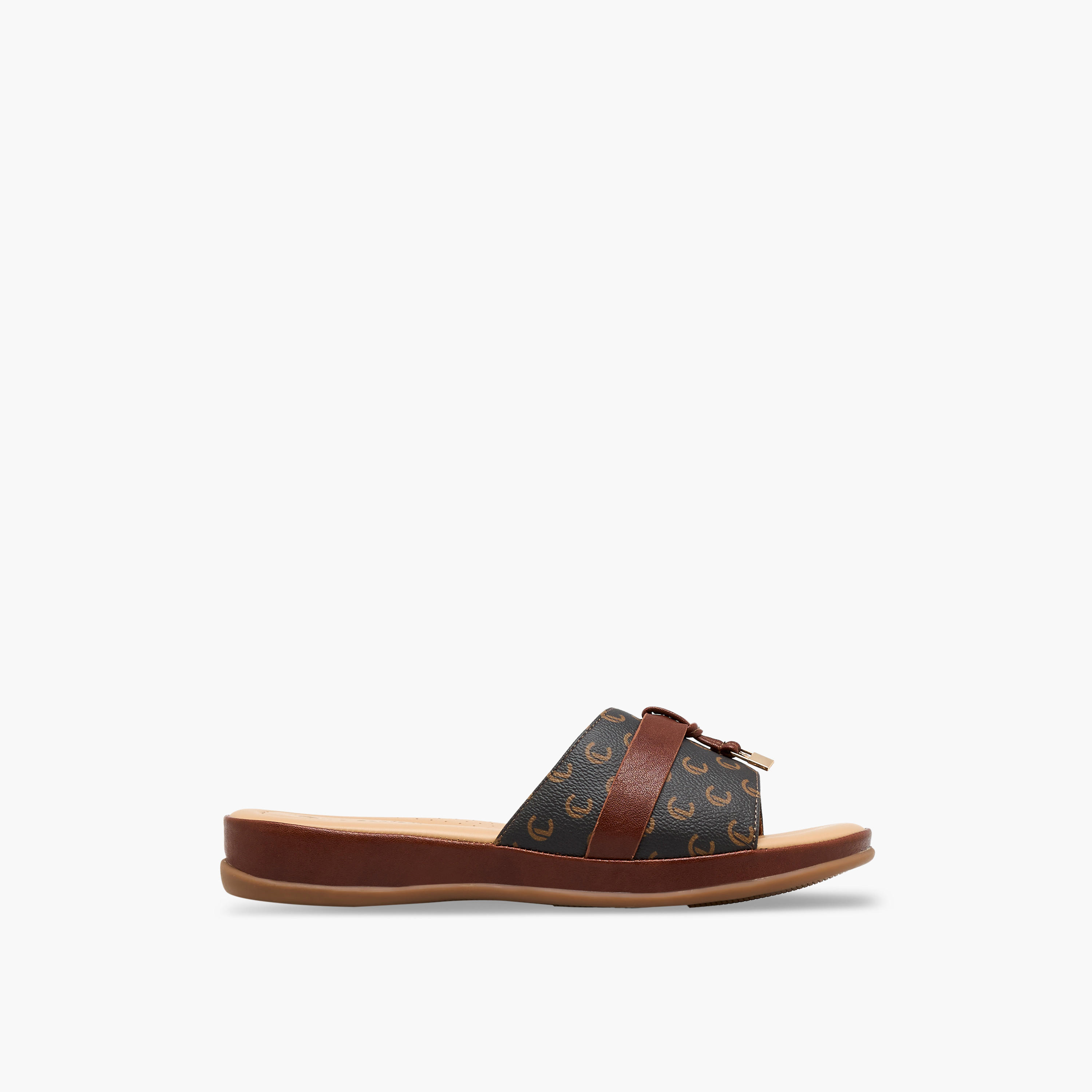 Le Confort Women Monogram Print Slip-On Sandals-women-shoes-sandals-flats-image-3