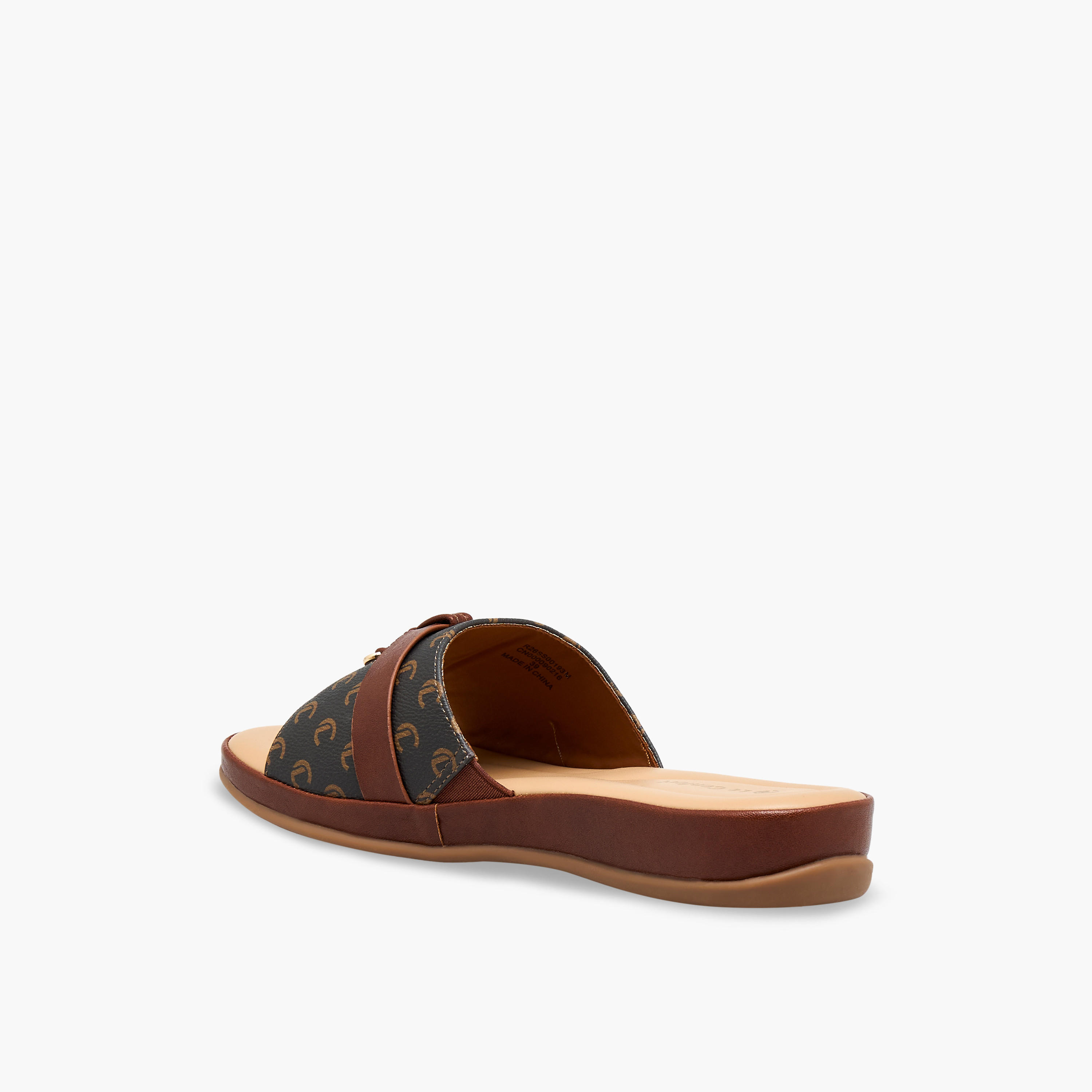 Le Confort Women Monogram Print Slip-On Sandals-women-shoes-sandals-flats-image-5