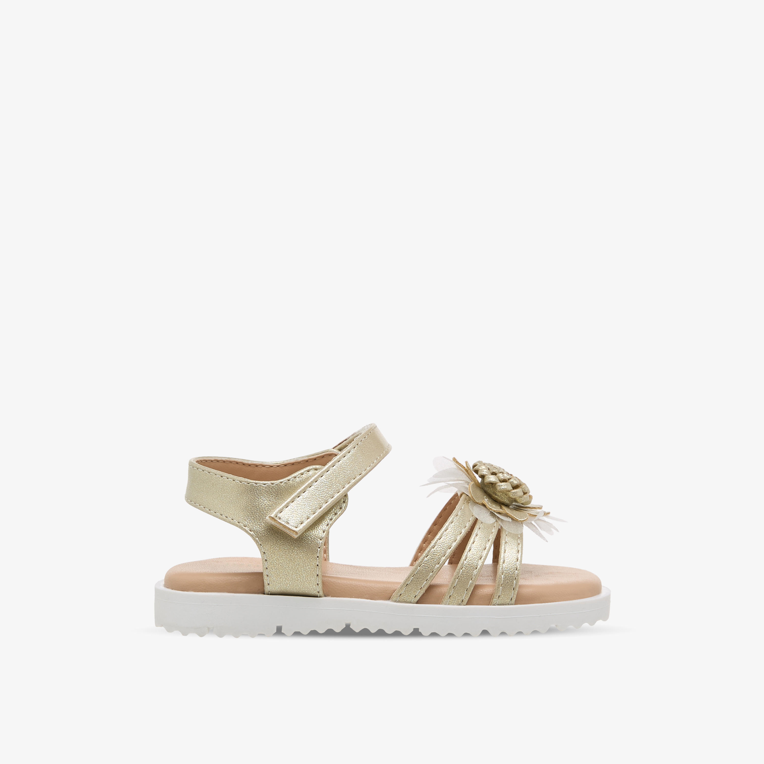 صندل مزين بالزهور بشريط إغلاق لاصق للبنات من جونيورز-girls-shoes-sandals-image-2