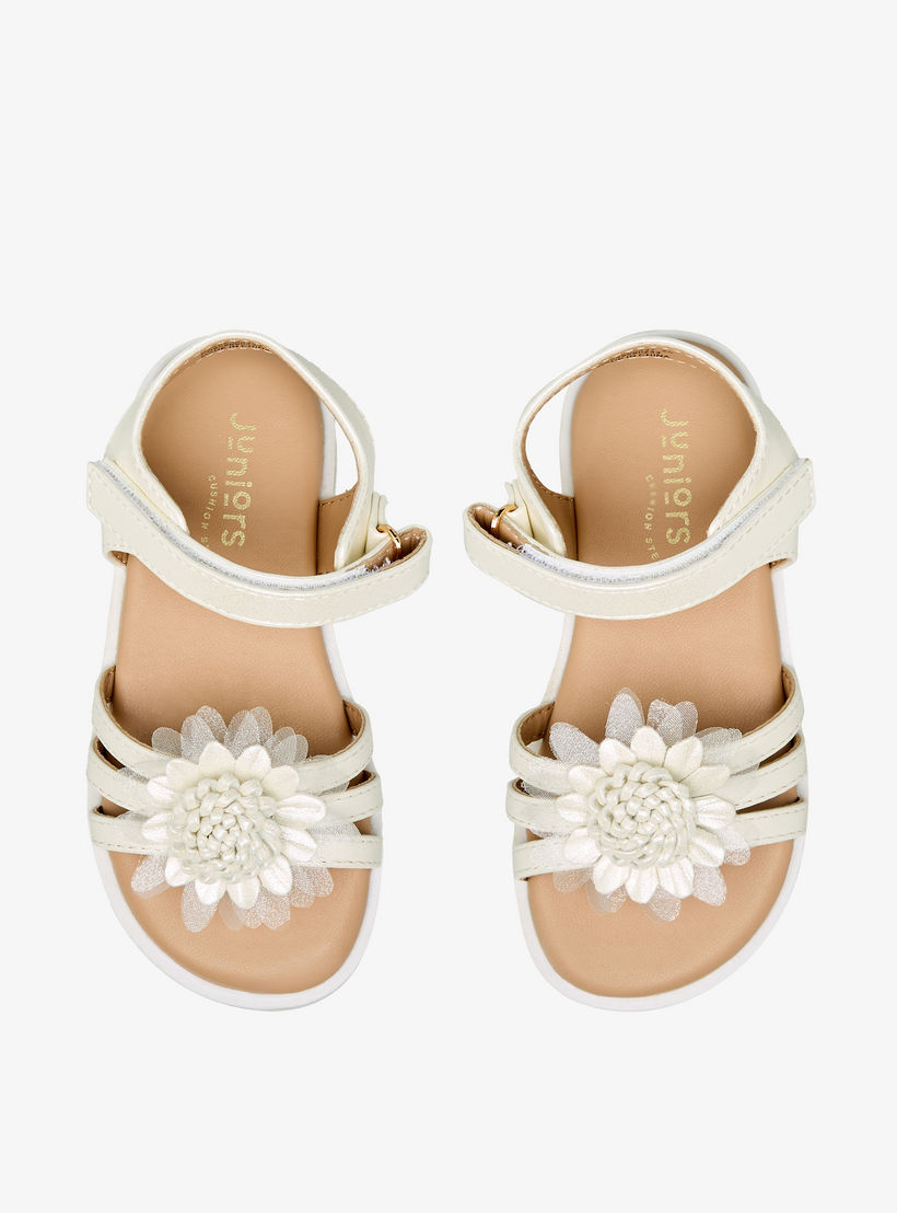 Juniors Girls Floral Embellished Hook & Loop Sandals-girls-shoes-sandals-image-1