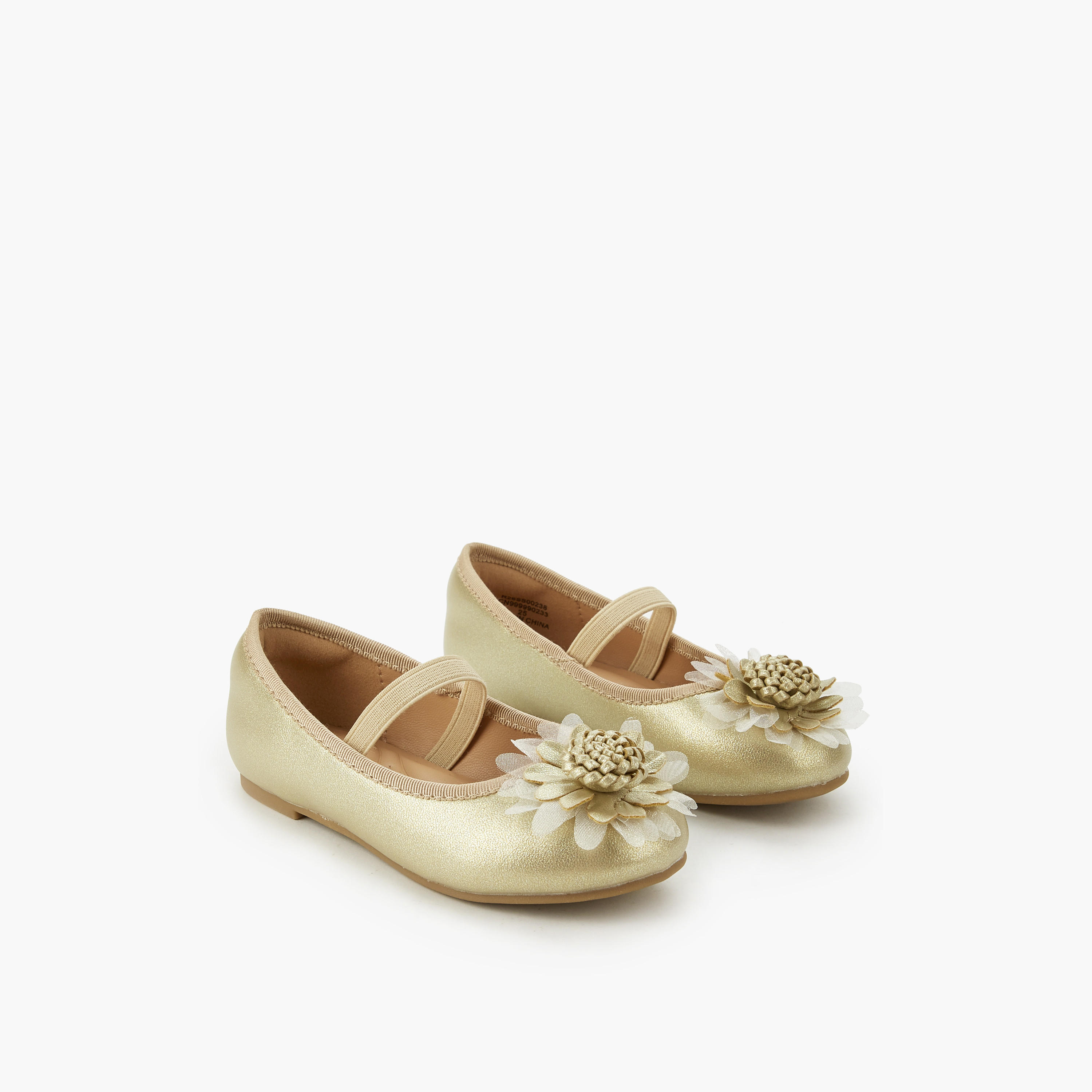 Juniors Girls Floral Accent Ballerina Shoes-girls-shoes-ballerinas-image-1