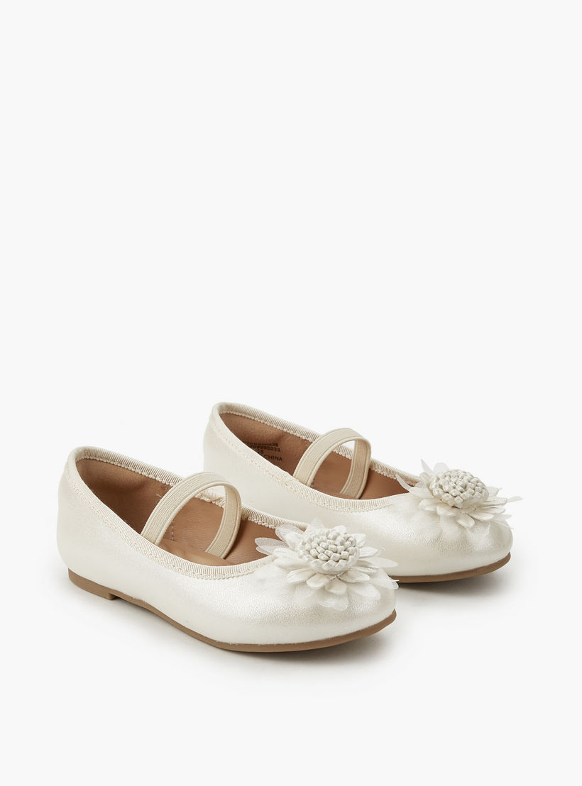 Juniors Girls Floral Accent Ballerina Shoes-girls-shoes-ballerinas-image-1