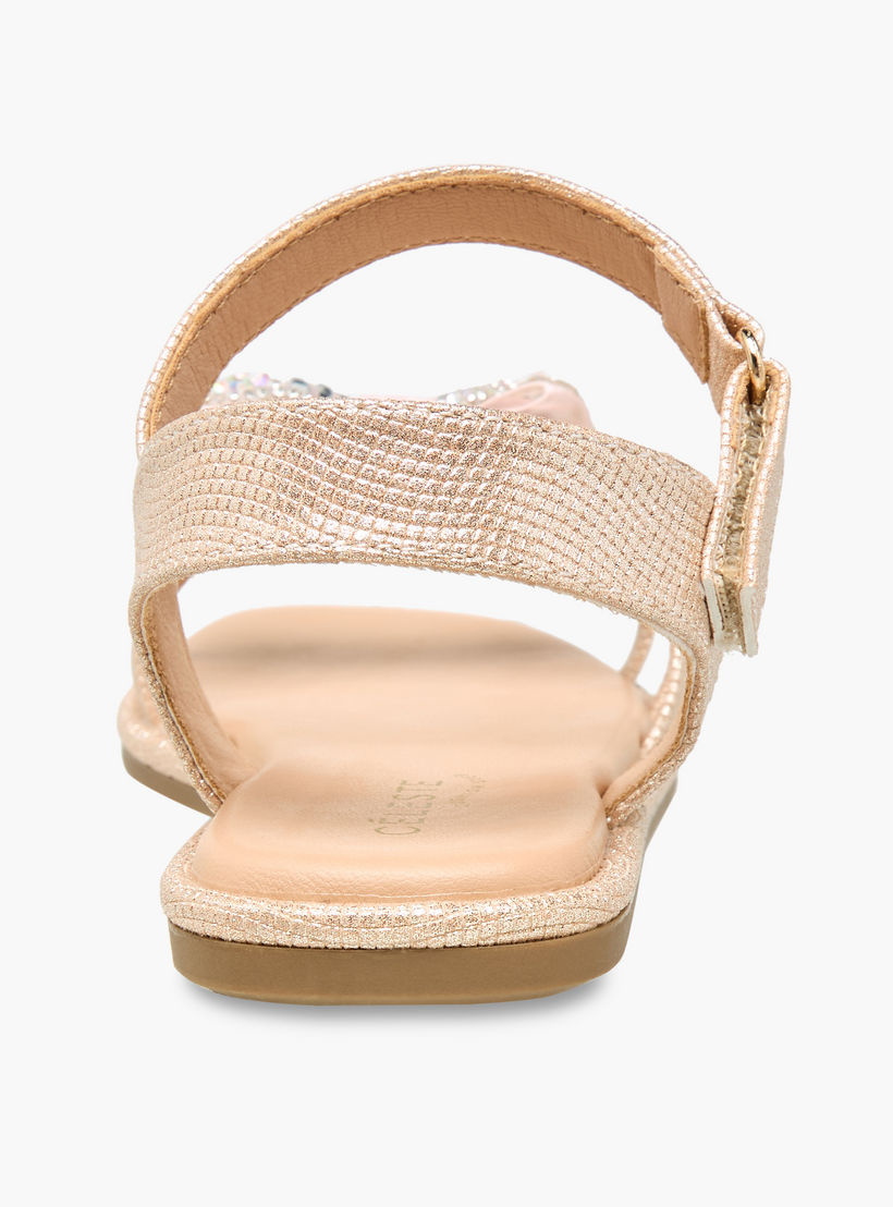 Celeste Girls Bow Embellished Flat Sandals-girls-shoes-sandals-image-4