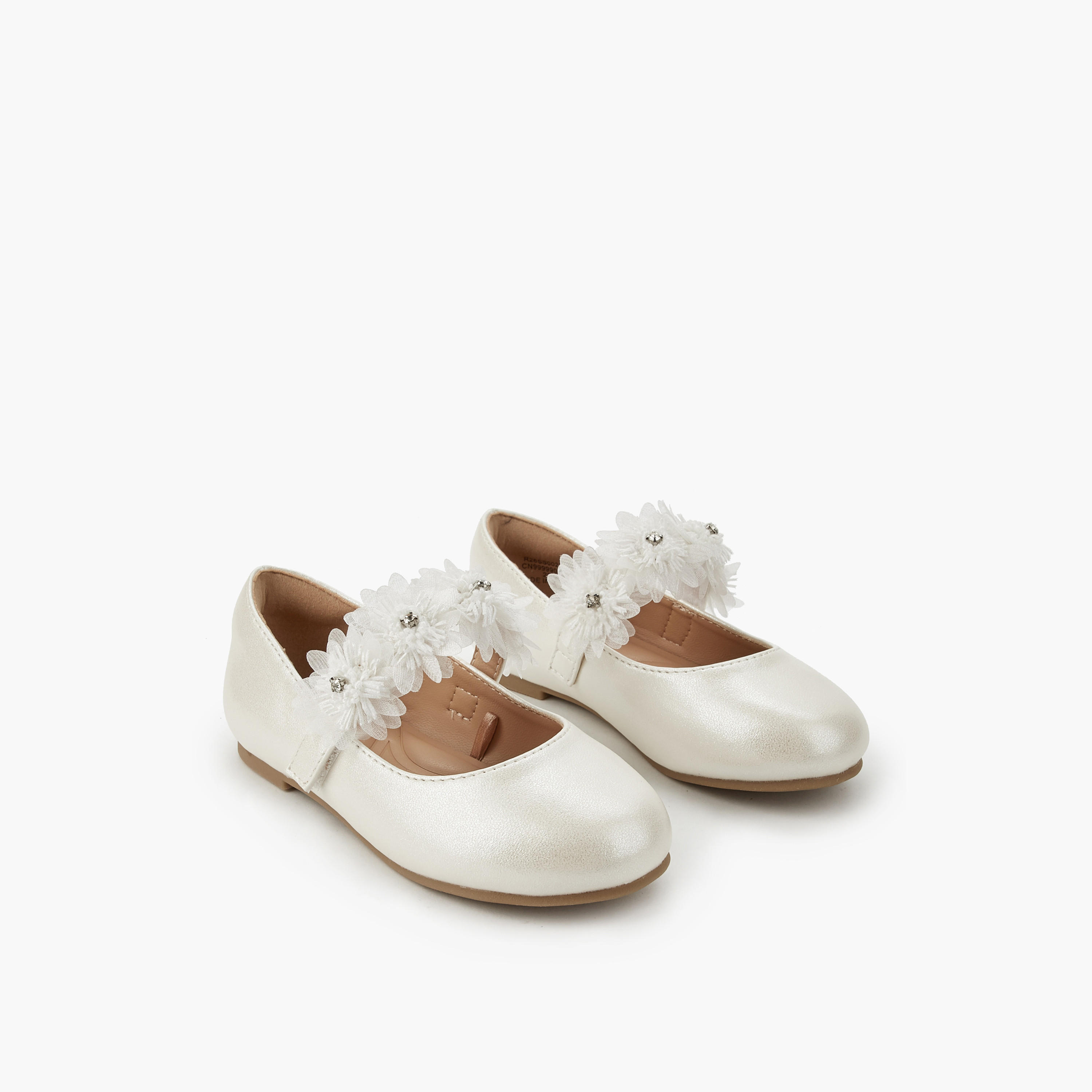 Juniors Girls Floral Accent Ballerina Shoes-girls-shoes-maryjanes-image-1