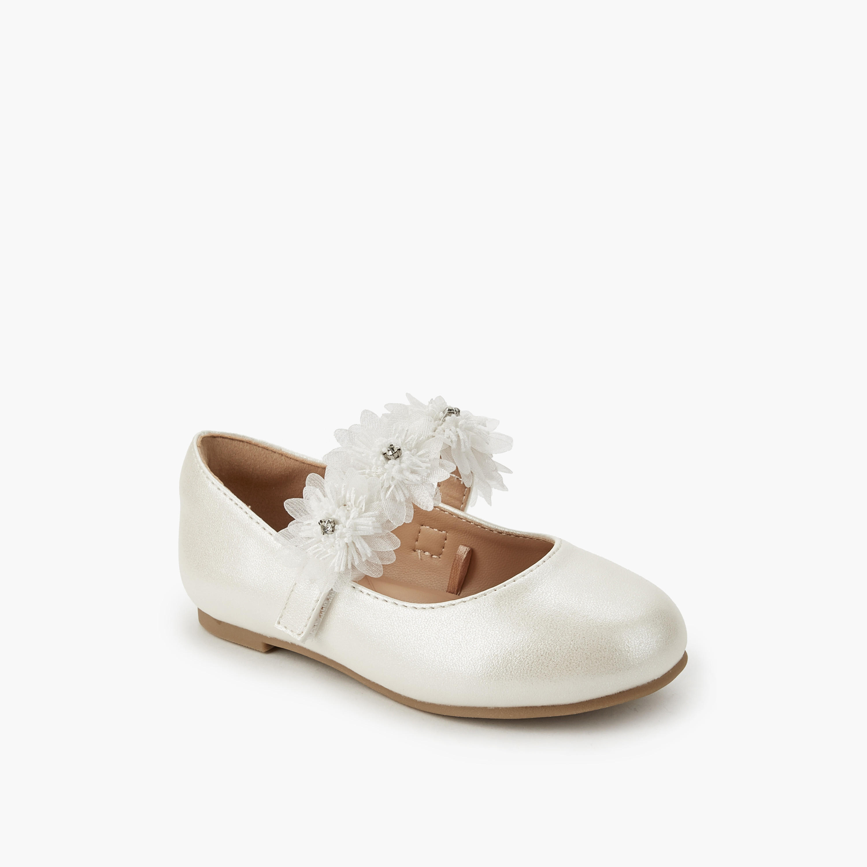 Juniors Girls Floral Accent Ballerina Shoes-girls-shoes-maryjanes-image-3