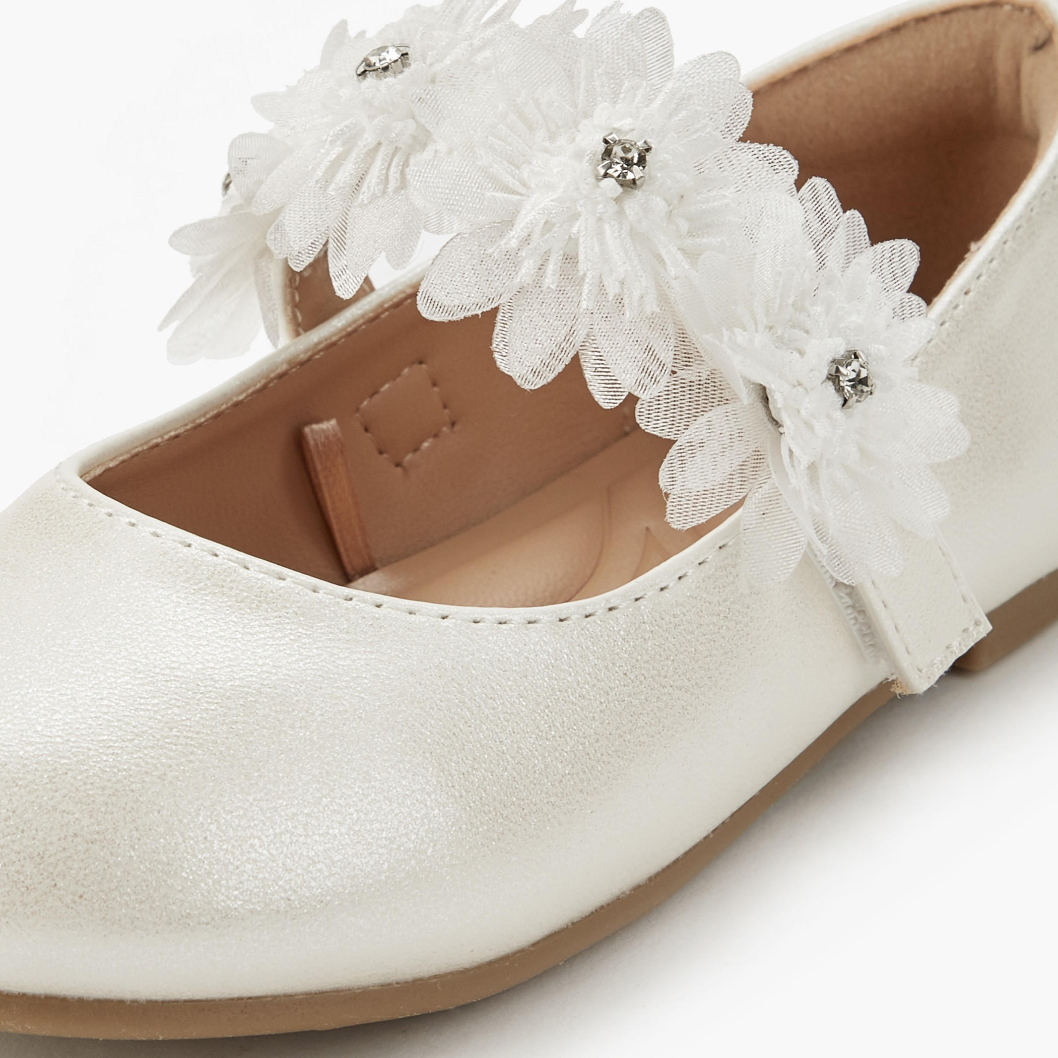 Juniors Girls Floral Accent Ballerina Shoes-girls-shoes-maryjanes-image-5