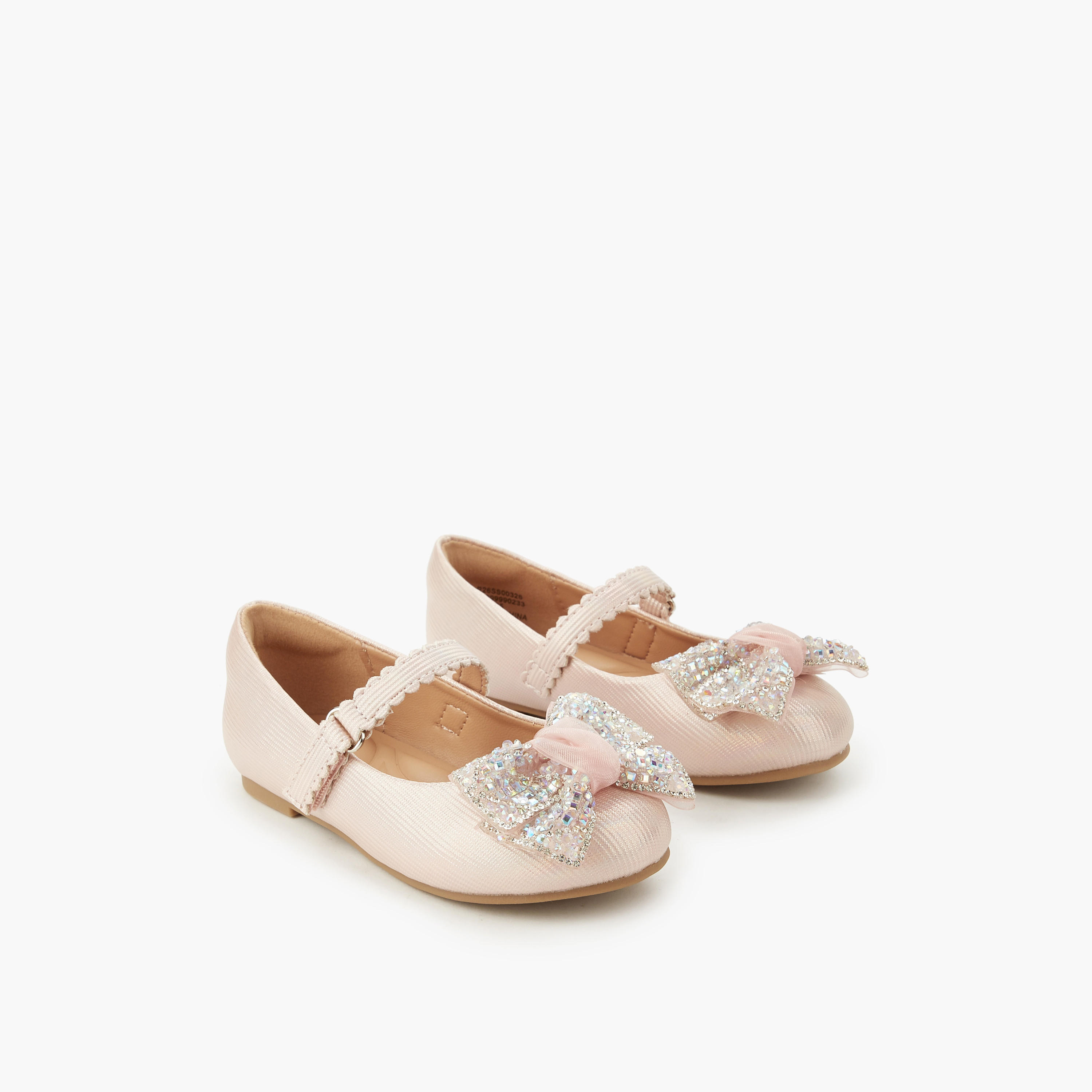 Celeste Girls Embellished Bow Ballerina Shoes-girls-shoes-maryjanes-image-1
