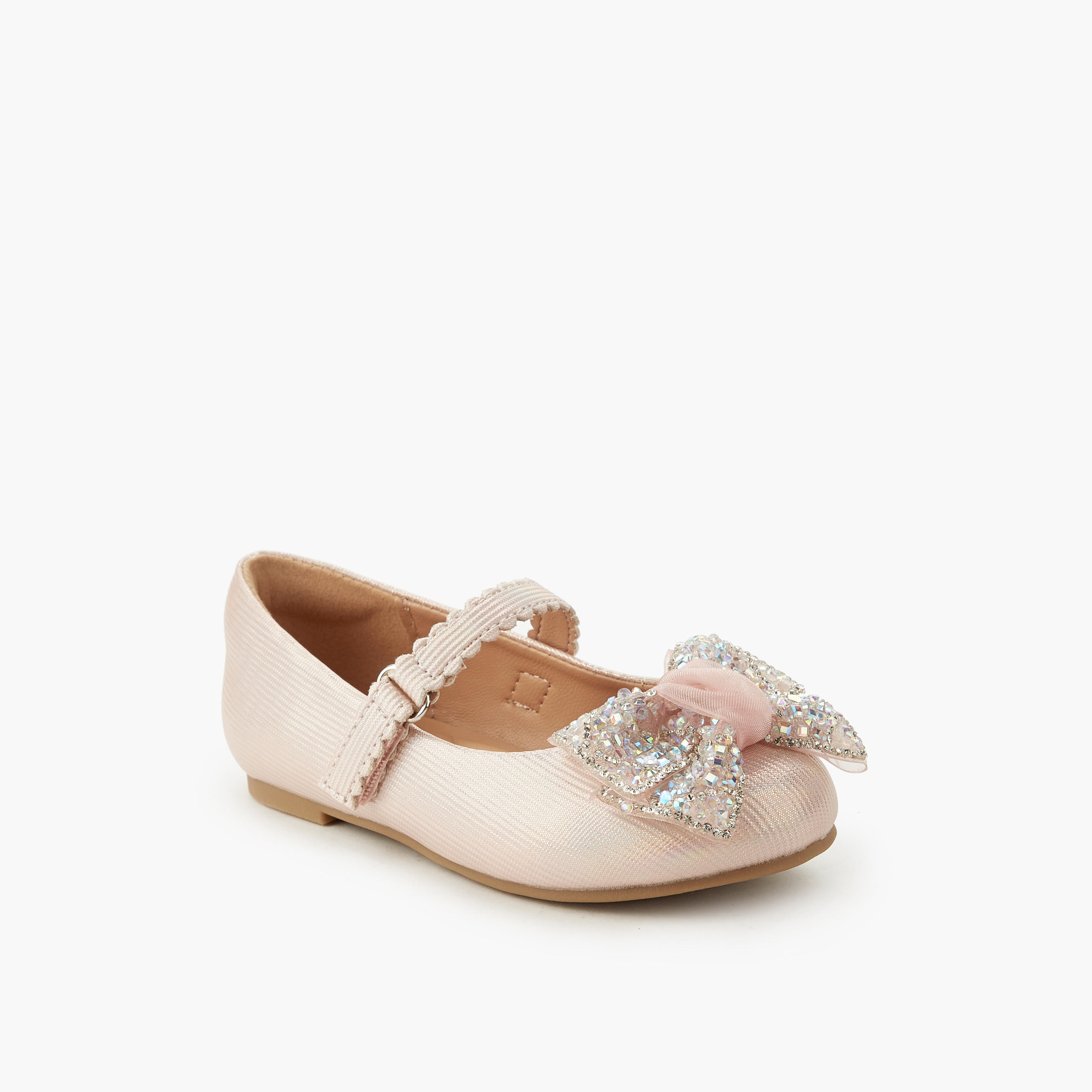 Celeste Girls Embellished Bow Ballerina Shoes-girls-shoes-maryjanes-image-3