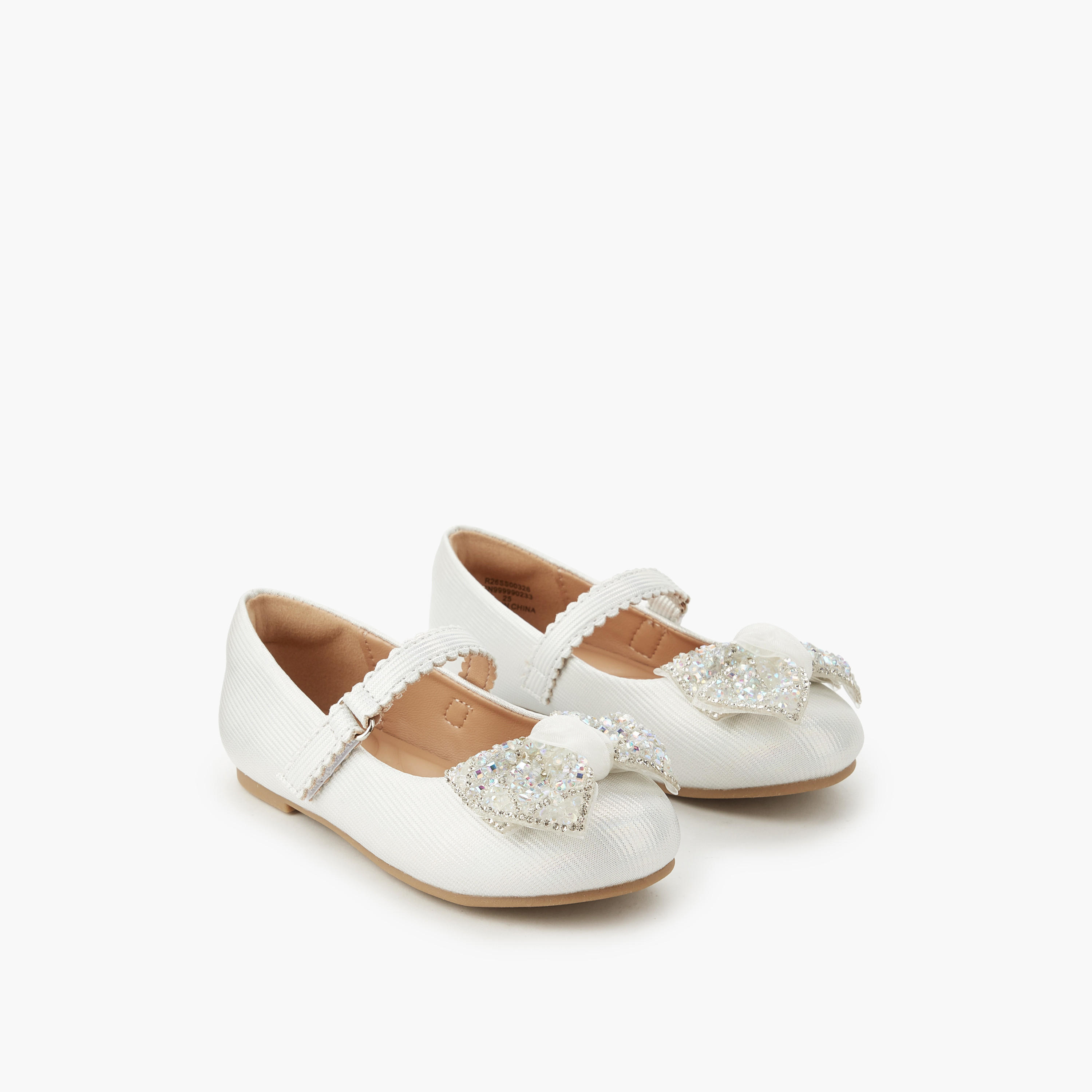 Celeste Girls Embellished Bow Ballerina Shoes-girls-shoes-maryjanes-image-1