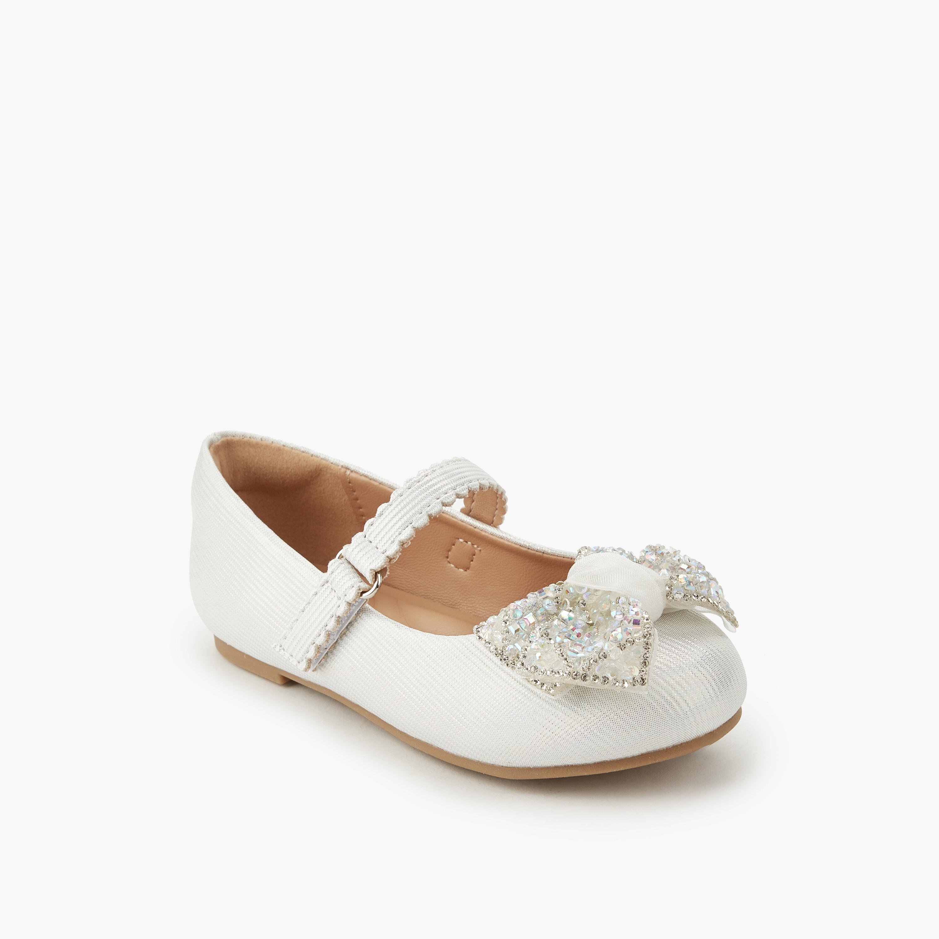 Celeste Girls Embellished Bow Ballerina Shoes-girls-shoes-maryjanes-image-2