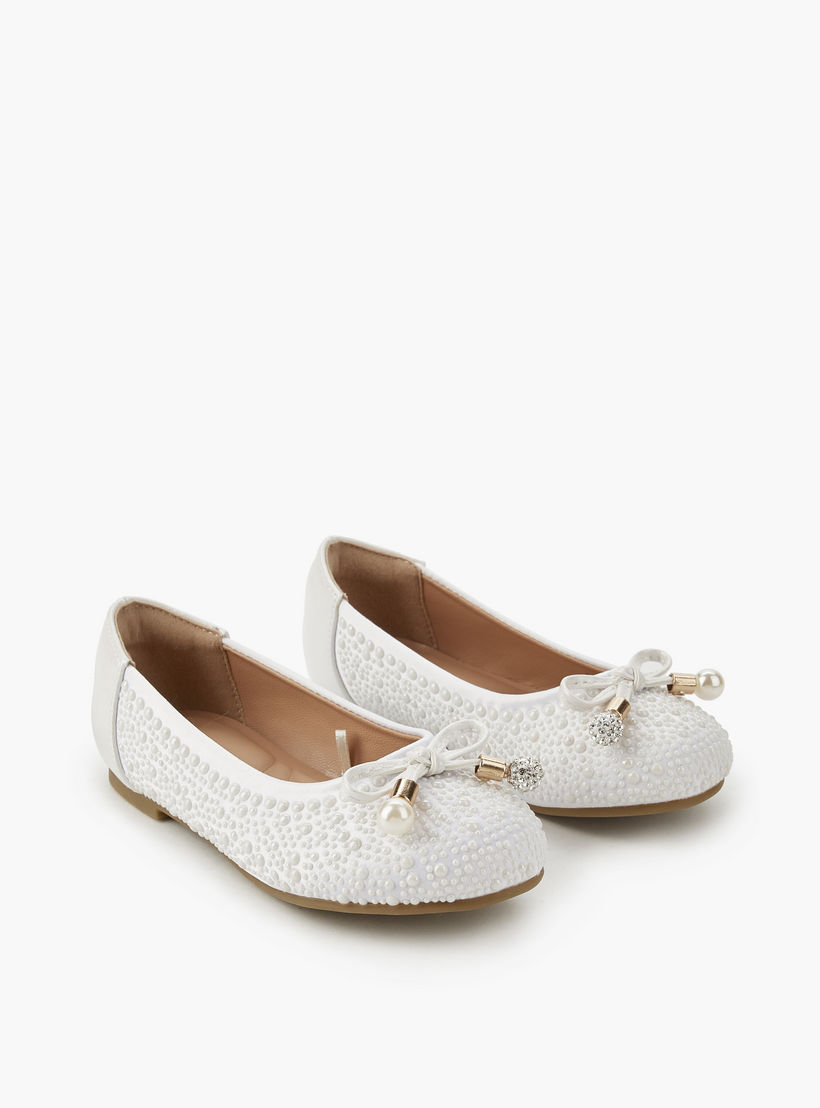 Celeste Girls Bow Accent Ballerina Shoes-girls-shoes-ballerinas-image-1