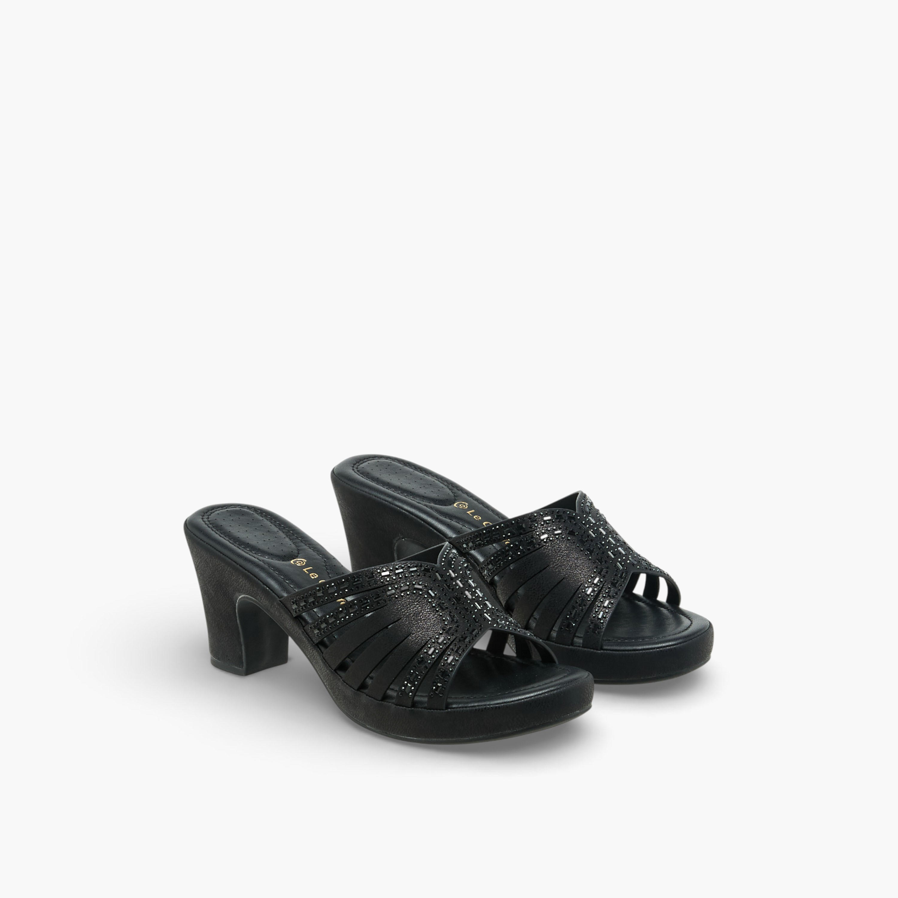 Le Confort Women Embellished Block Heel Sandals-women-shoes-sandals-heeled-image-1