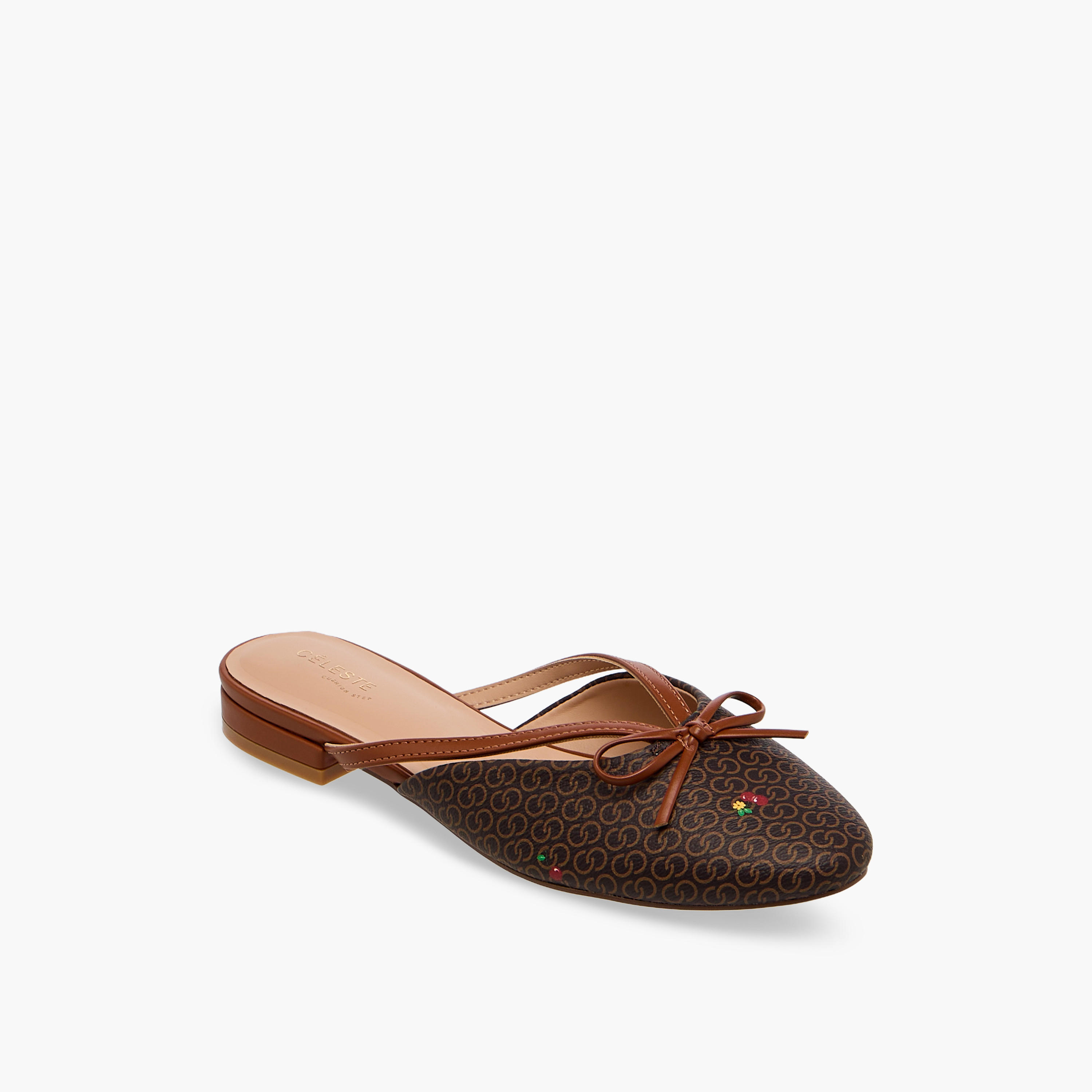 Celeste Women Monogram Print Mules-women-shoes-flats-mules-image-2