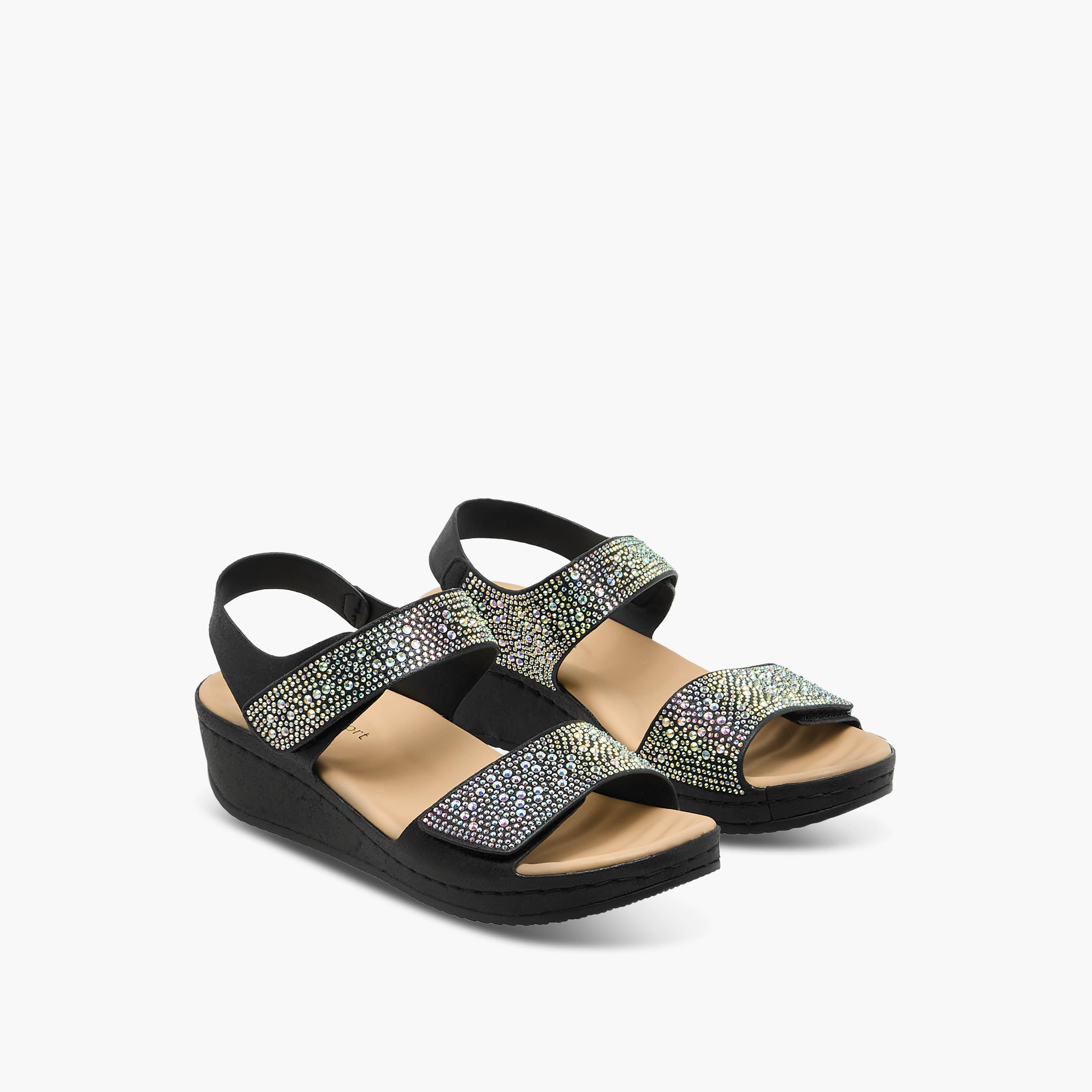 Le Confort Women Embellished Hook & Loop Sandals-women-shoes-sandals-heeled-image-1