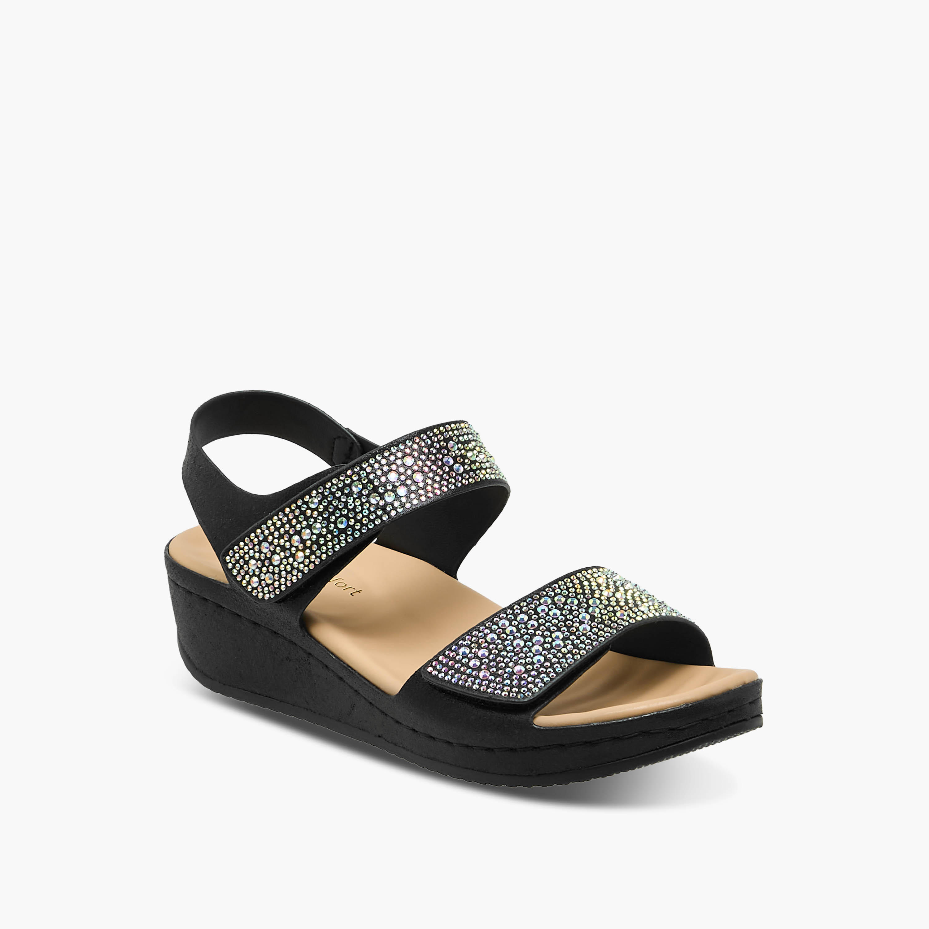 Le Confort Women Embellished Hook & Loop Sandals-women-shoes-sandals-heeled-image-2