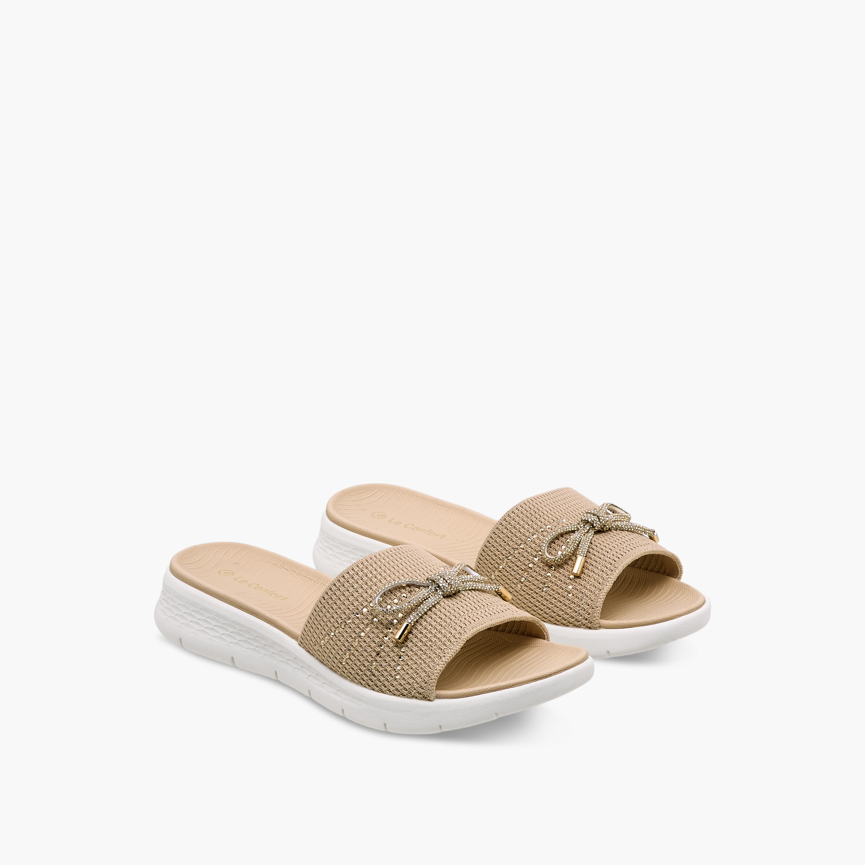 Le Confort Women Bow Embellished Flyknit Sandals-women-shoes-sandals-heeled-image-1