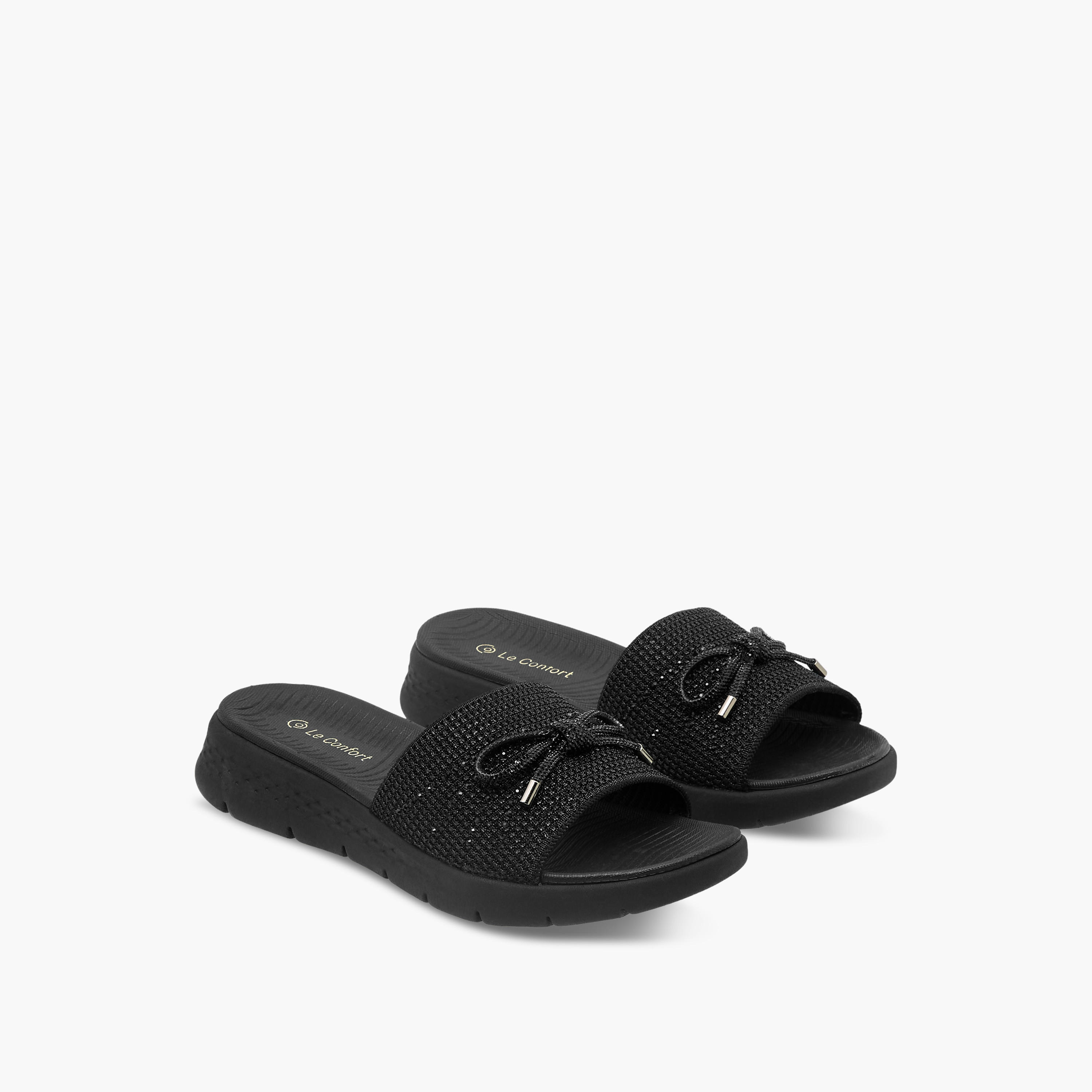 Le Confort Women Bow Embellished Flyknit Sandals-women-shoes-sandals-heeled-image-1