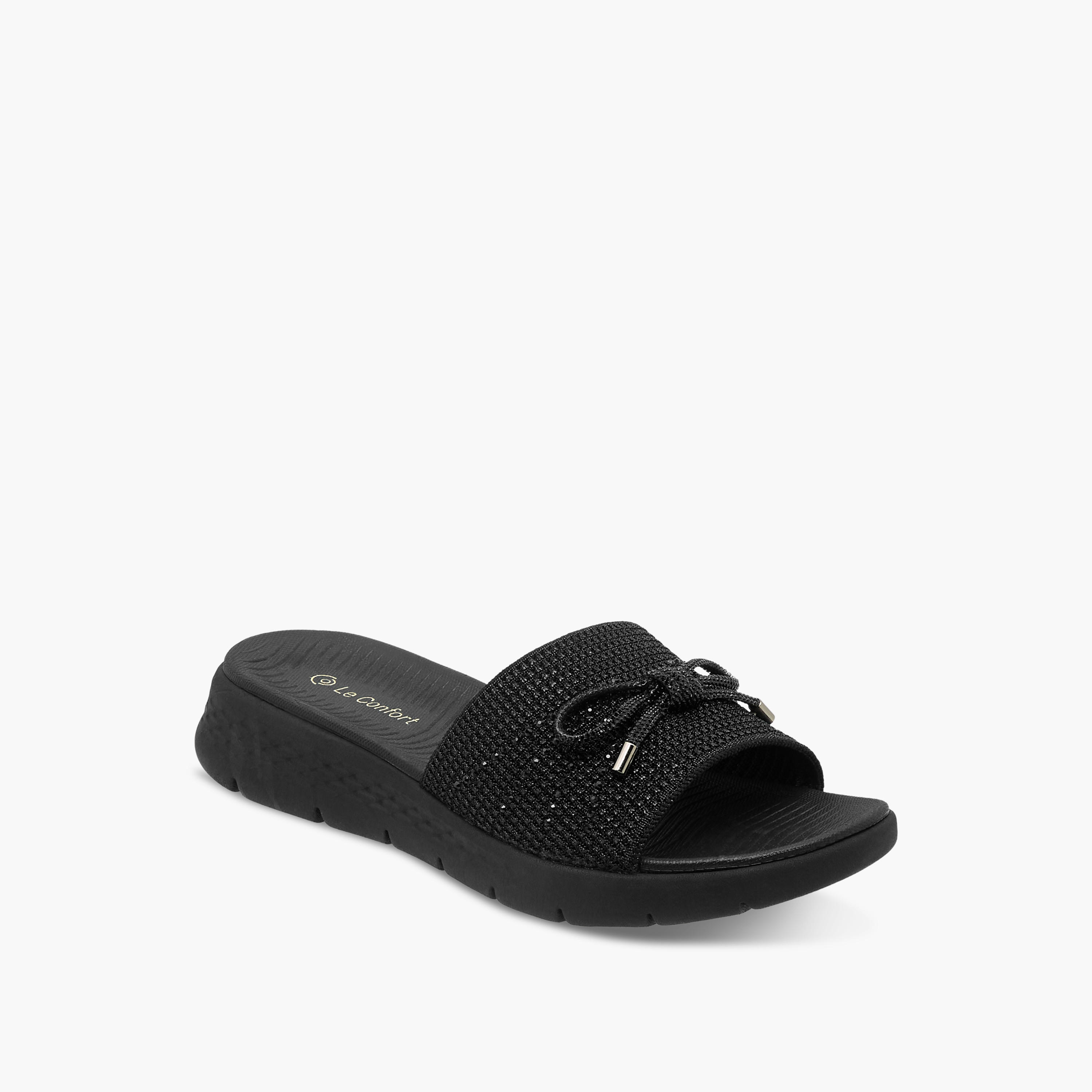 Le Confort Women Bow Embellished Flyknit Sandals-women-shoes-sandals-heeled-image-2