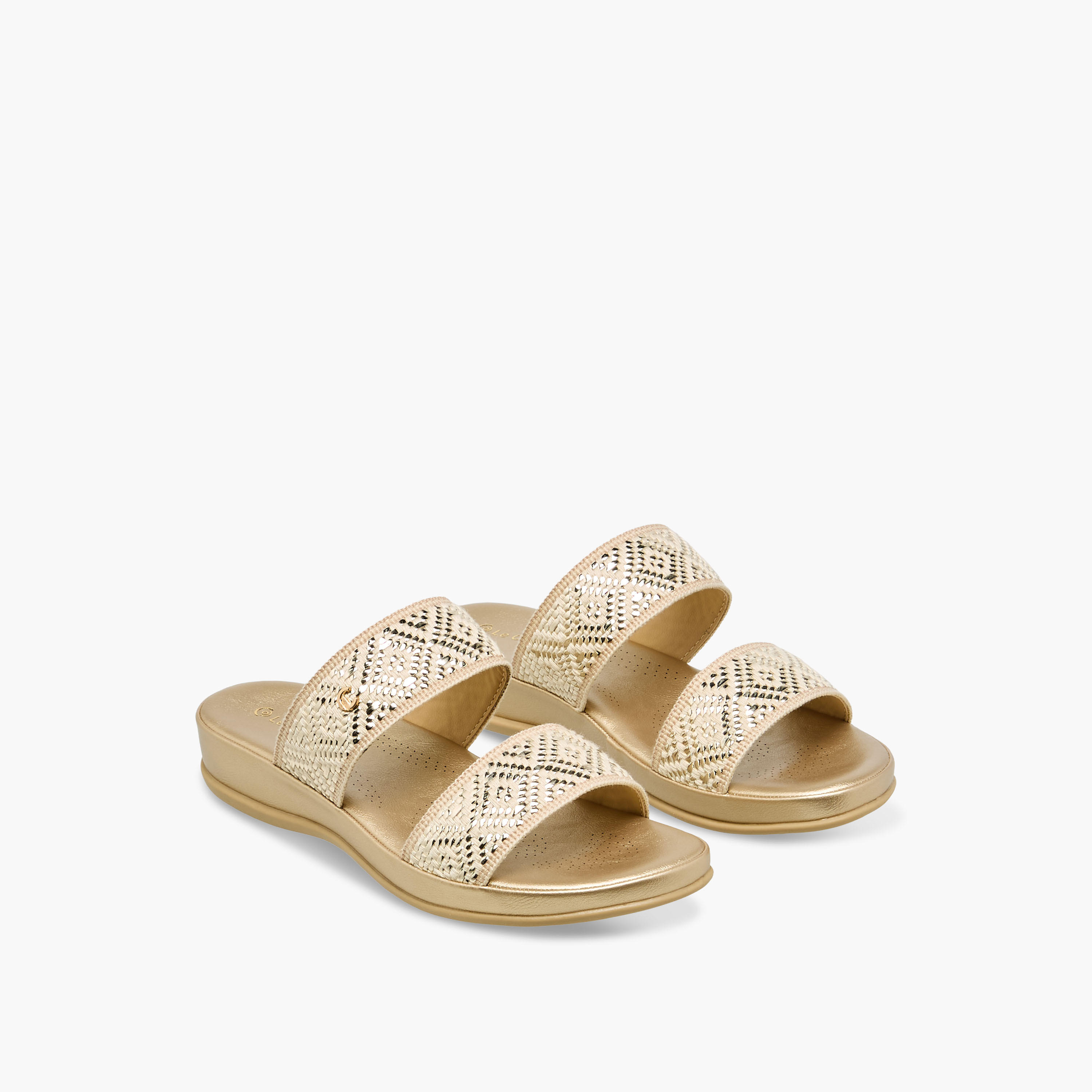 Le Confort Women Embellished Raffia Sandals-women-shoes-flats-sandals-image-1