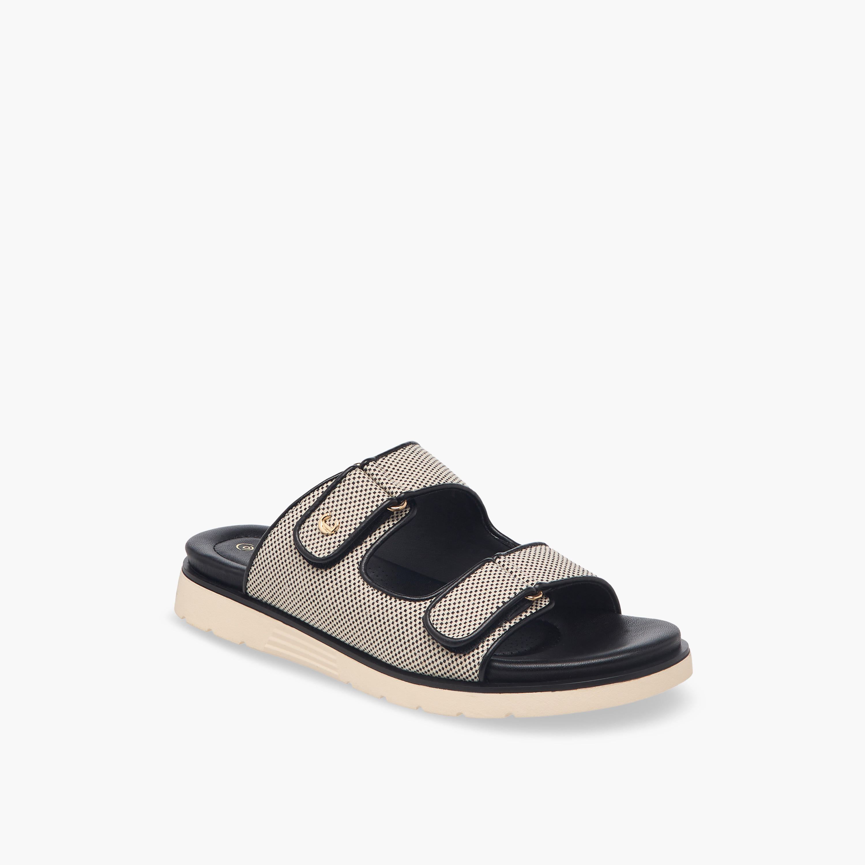 Le Confort Women Weave Textured Slip-On Comfort Sandals-women-shoes-flats-sandals-image-2