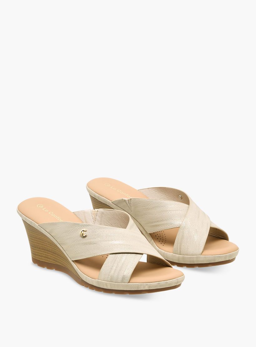 Le Confort Women Cross Strap Wedge Heel Sandals-women-shoes-sandals-heeled-image-1