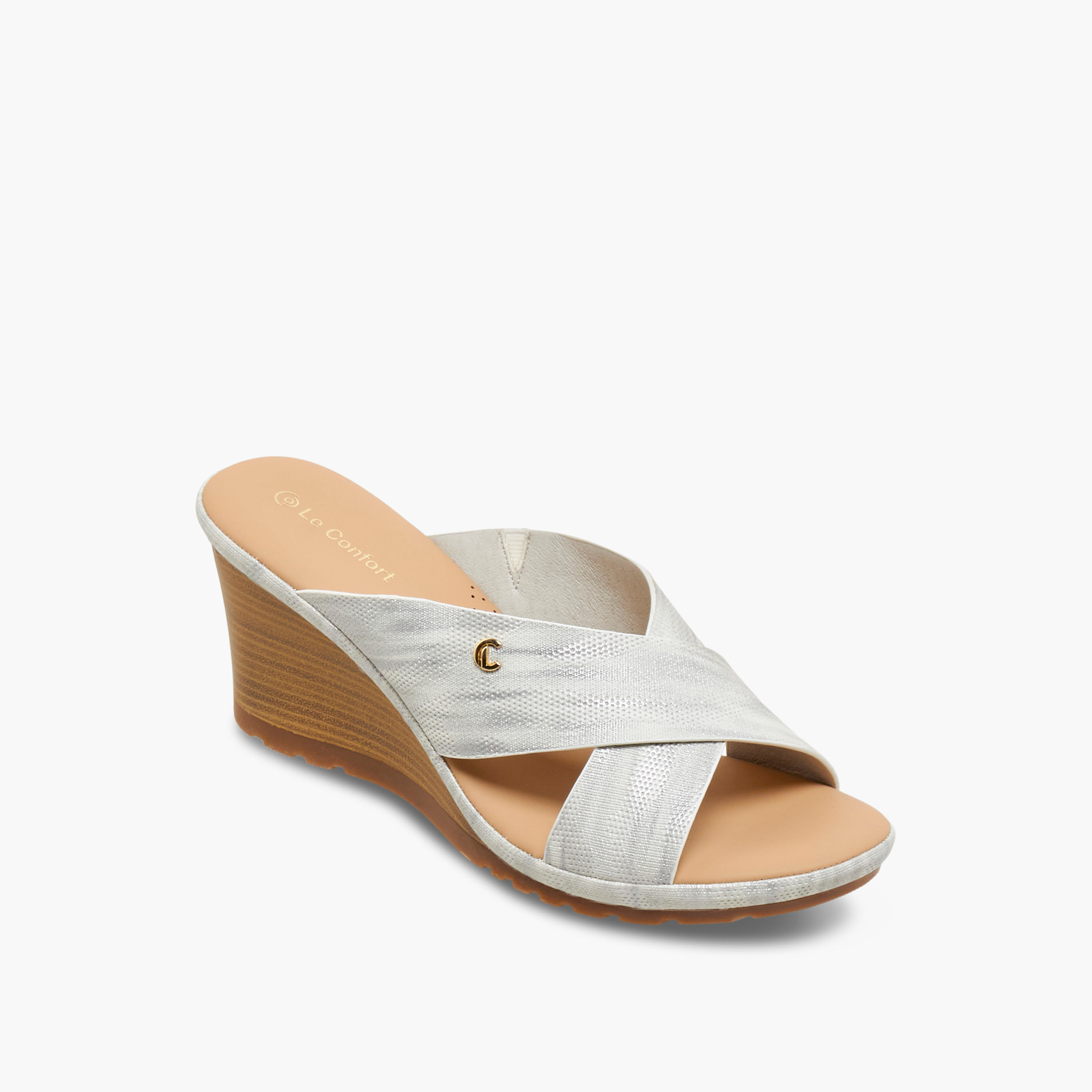 Le Confort Women Cross Strap Wedge Heel Sandals-women-shoes-sandals-heeled-image-2