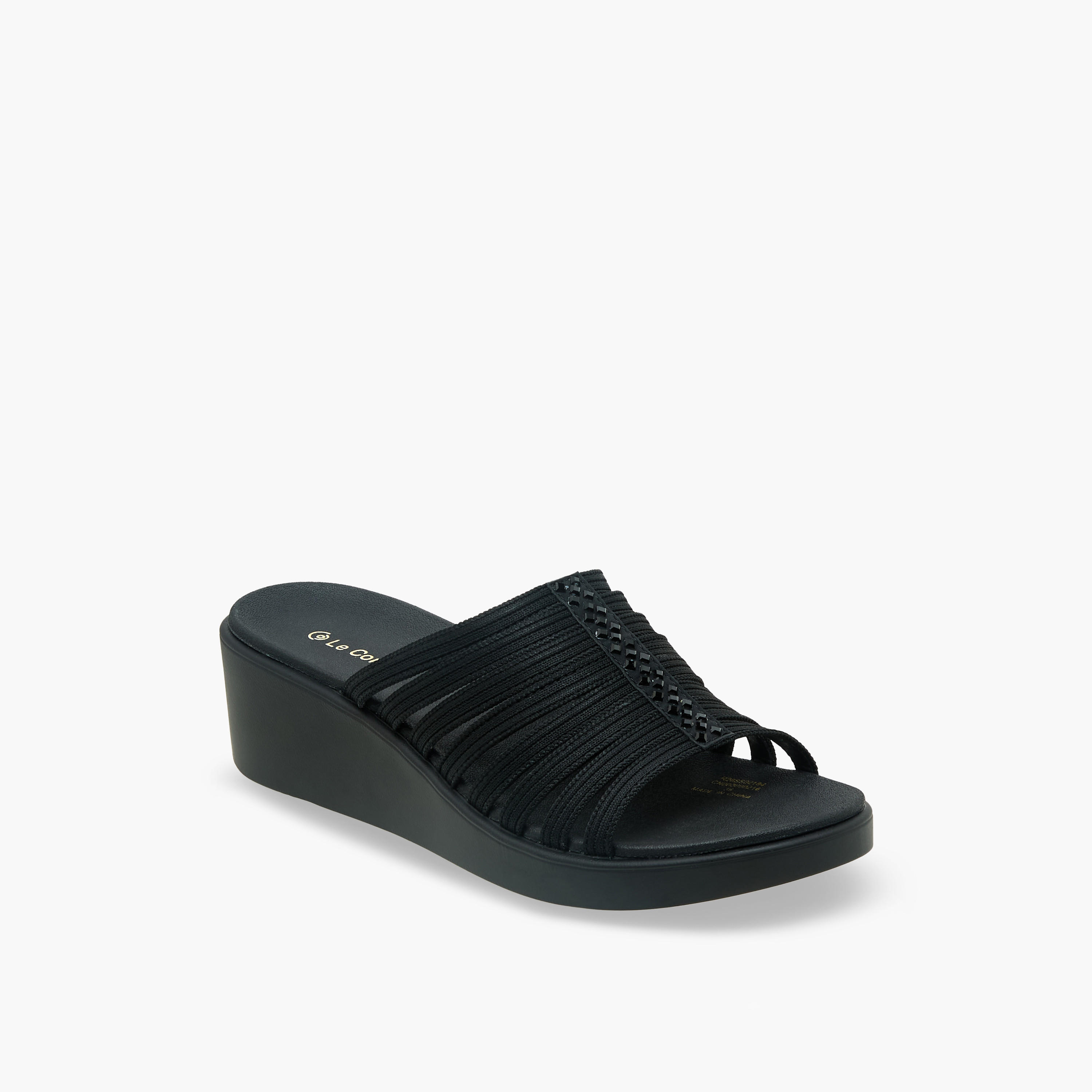 Le Confort Women Textured Flyknit Wedge Heel Sandals-women-shoes-sandals-heeled-image-2