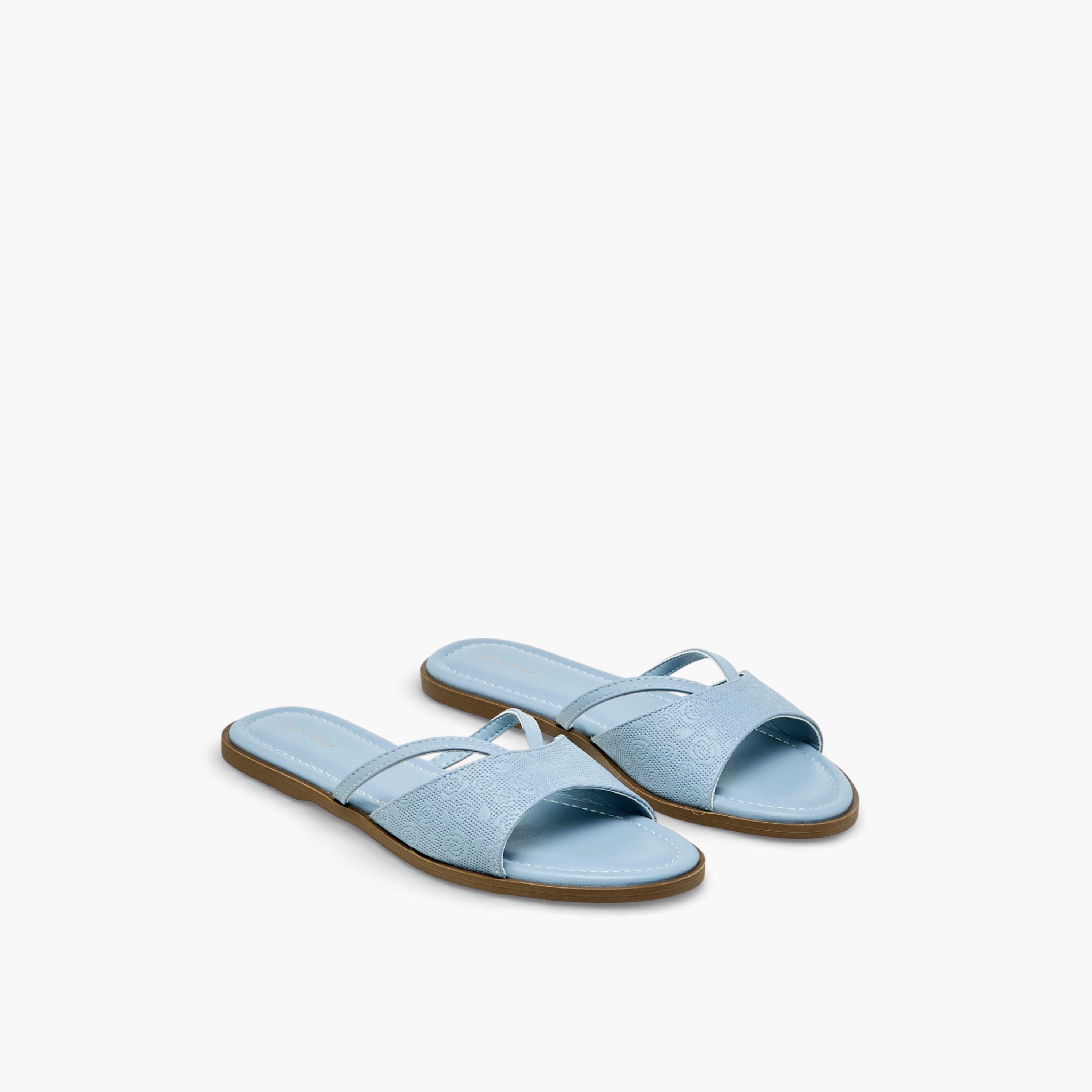 Flora Bella Women Textured Slip-On Flat Sandals-women-shoes-flats-sandals-image-1