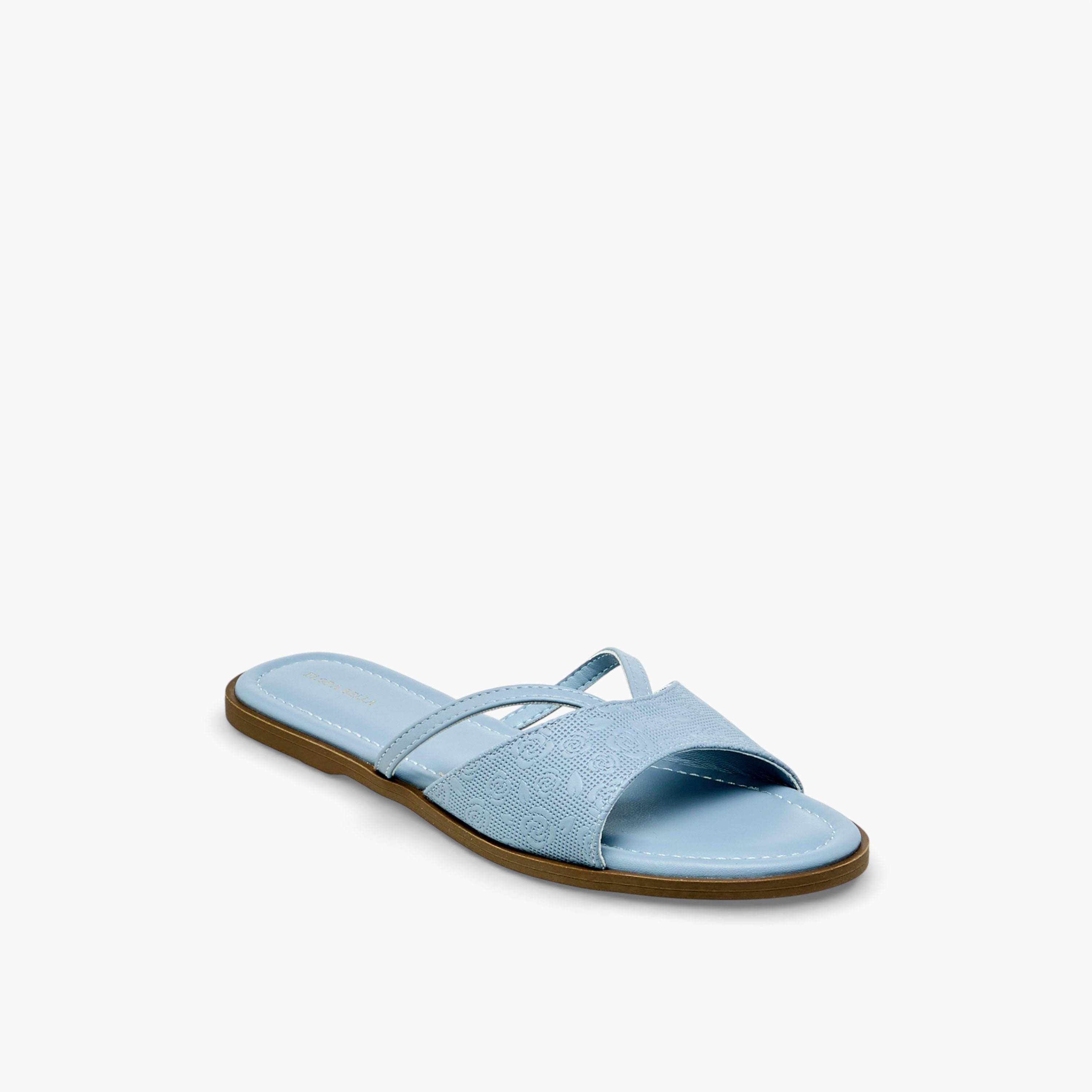 Flora Bella Women Textured Slip-On Flat Sandals-women-shoes-flats-sandals-image-2