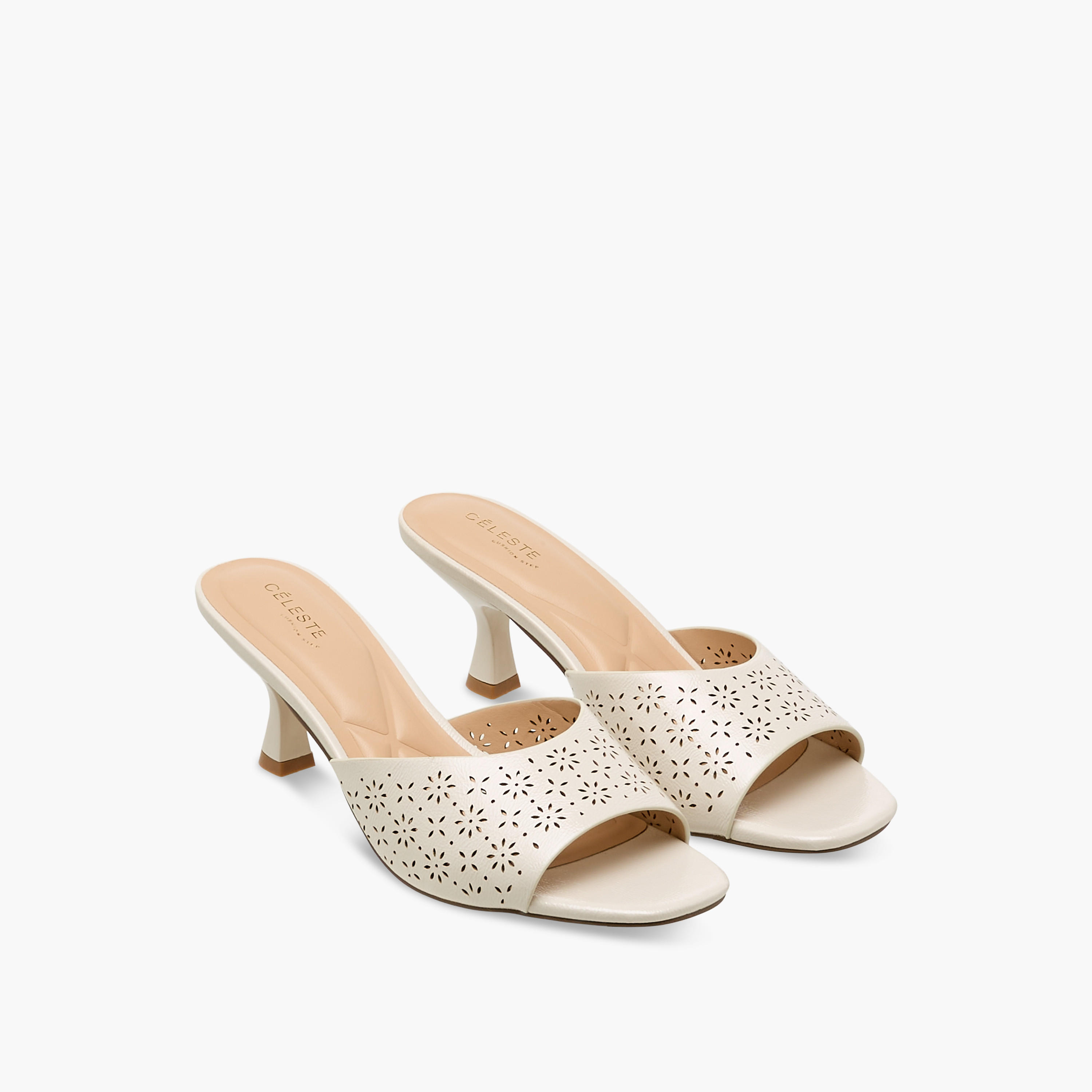 Celeste Women Laser Cut Kitten Heel Sandals-women-shoes-sandals-heeled-image-1