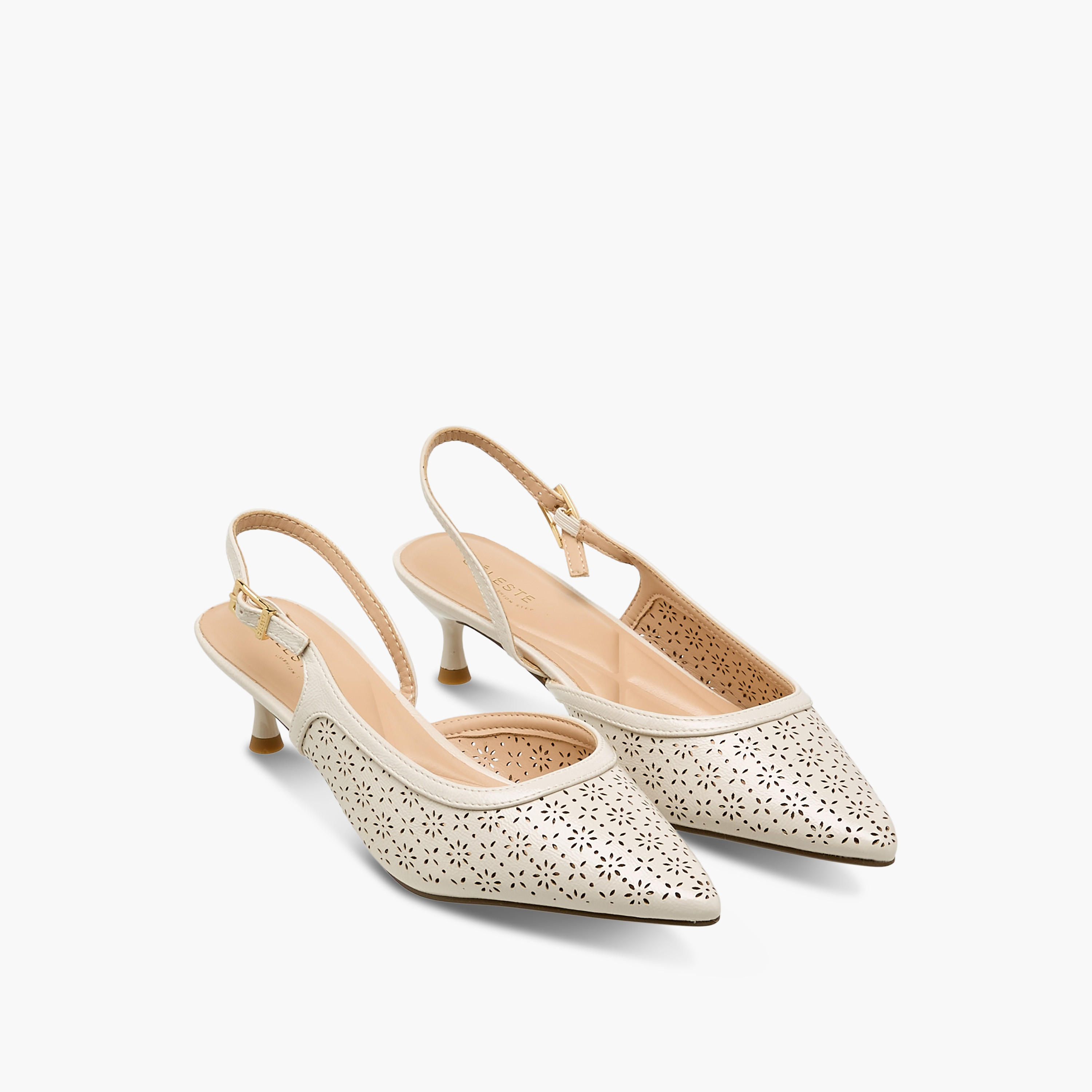Celeste Women Laser Cut Kitten Heel Mules-women-shoes-heels-image-1