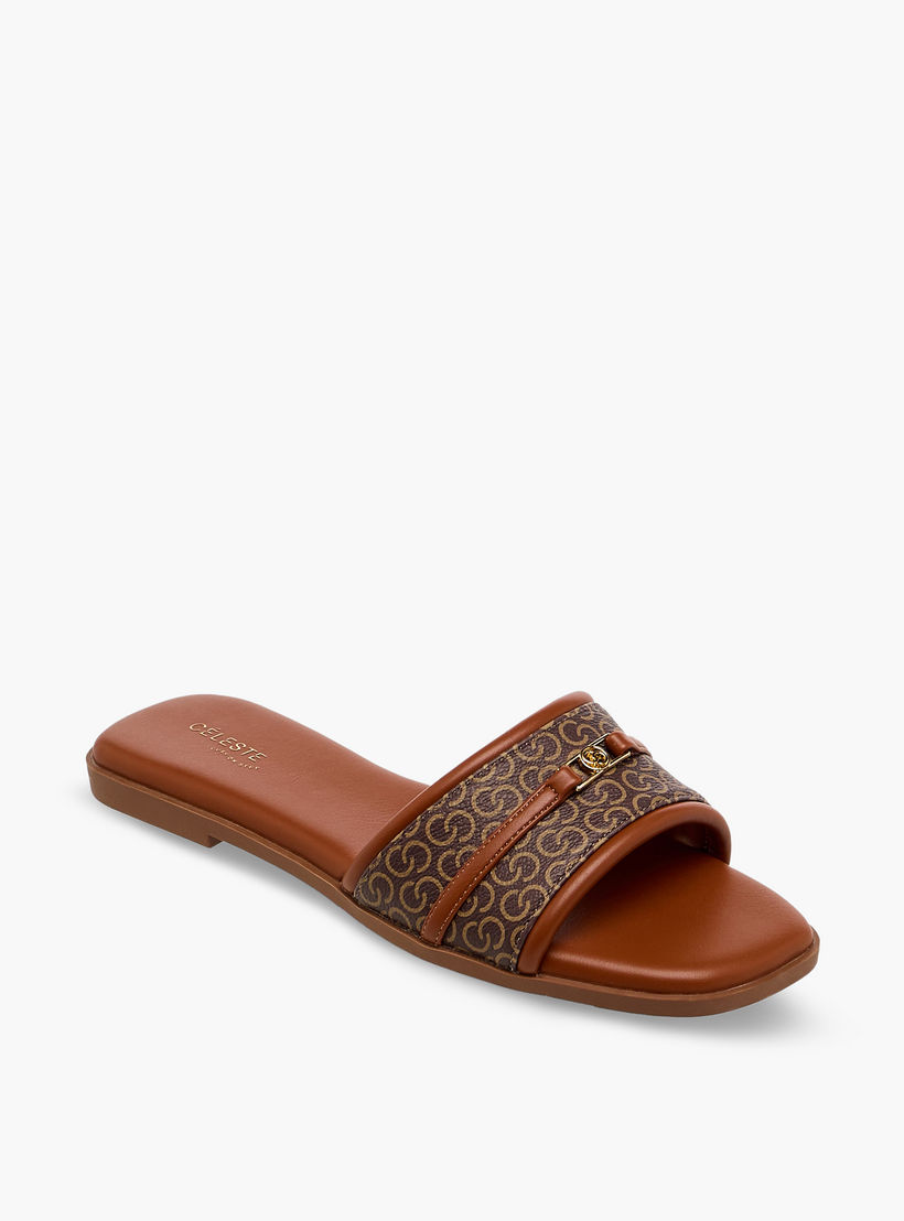 Celeste Women Monogram Accent Flat Sandals-women-shoes-flats-sandals-image-3