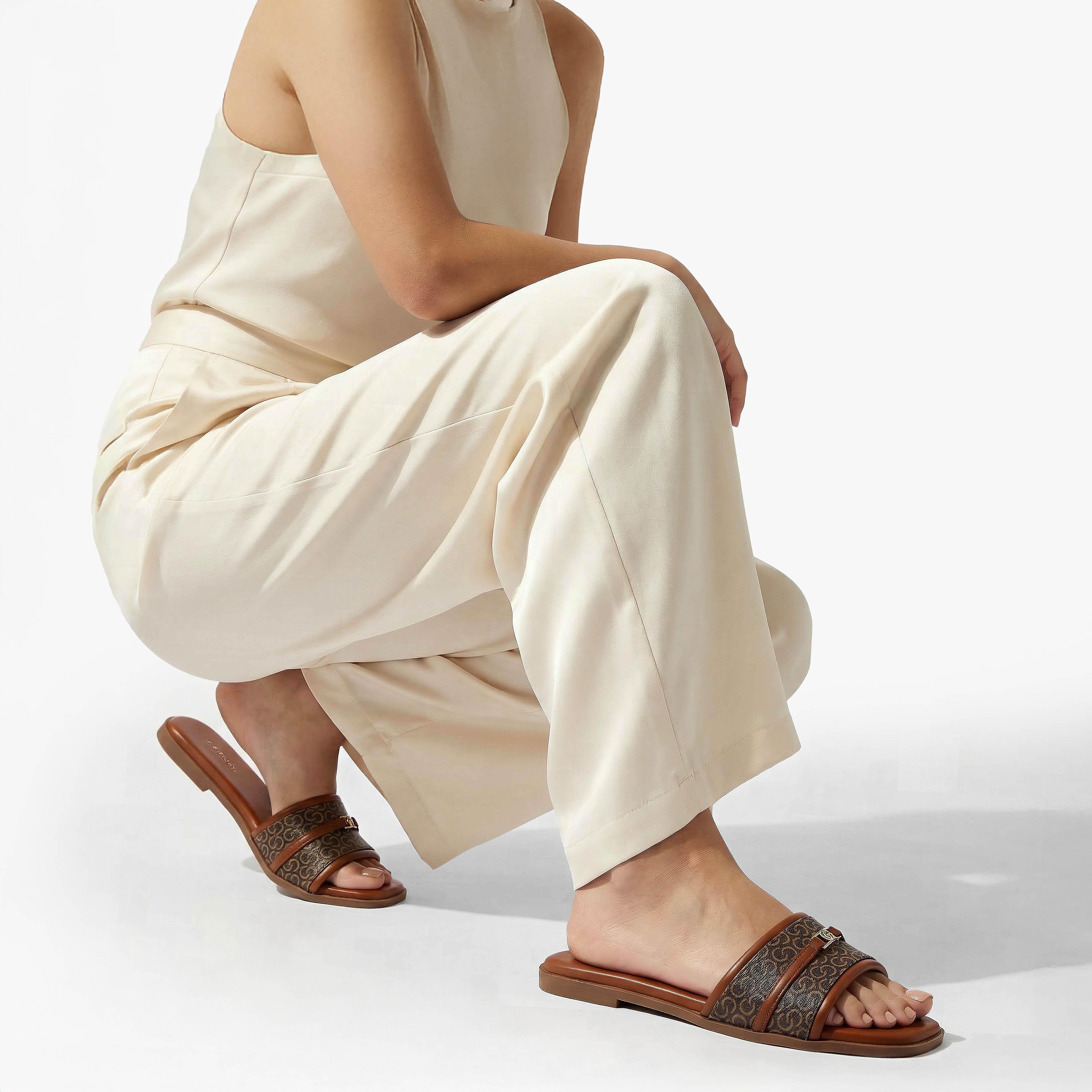 Celeste Women Monogram Accent Flat Sandals-women-shoes-flats-sandals-image-6