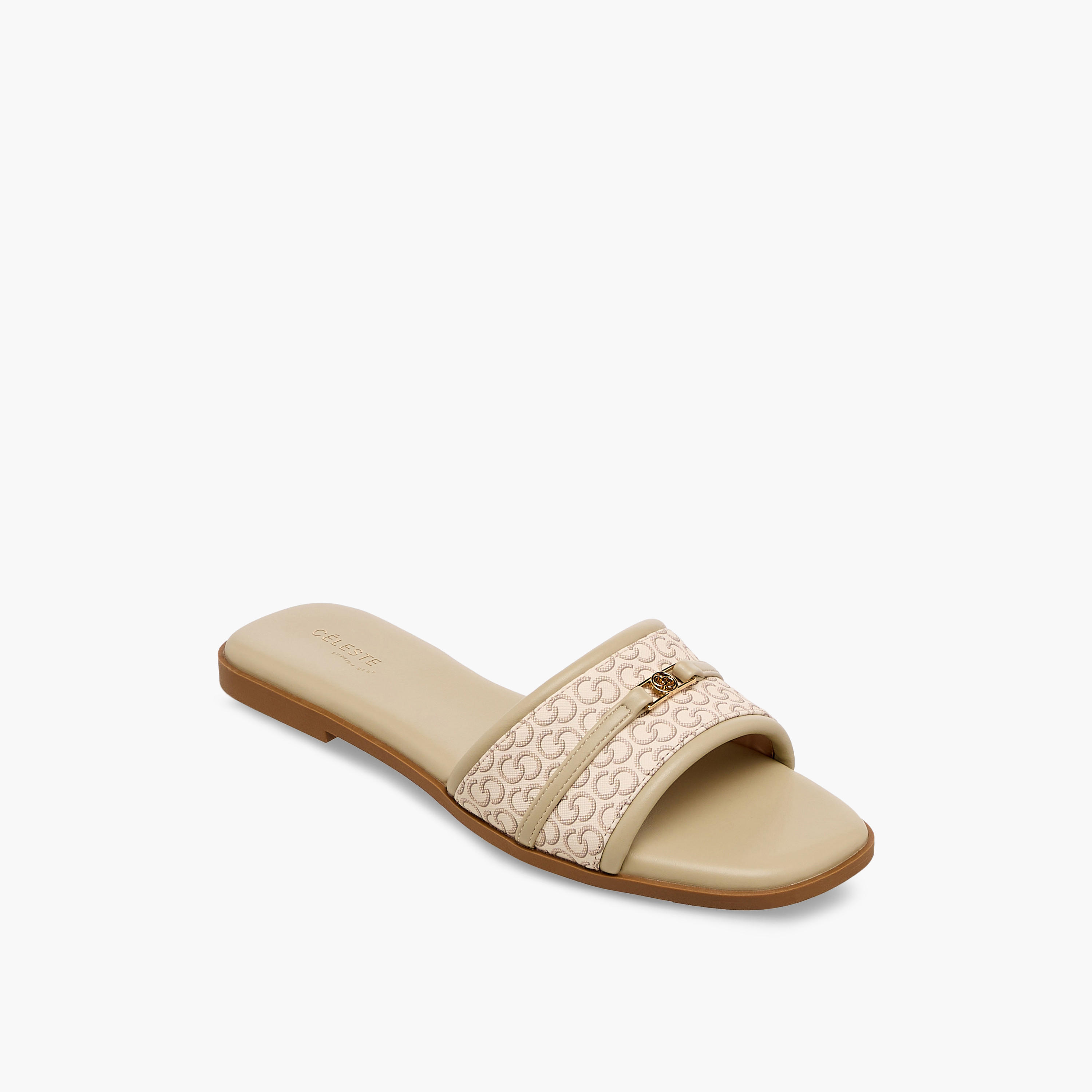 Celeste Women Monogram Accent Flat Sandals-women-shoes-flats-sandals-image-3