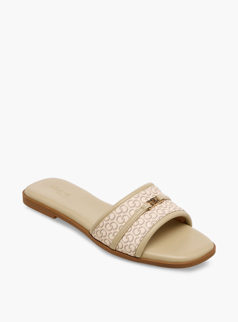 Celeste Women Monogram Accent Flat Sandals-women-shoes-flats-sandals-image-3