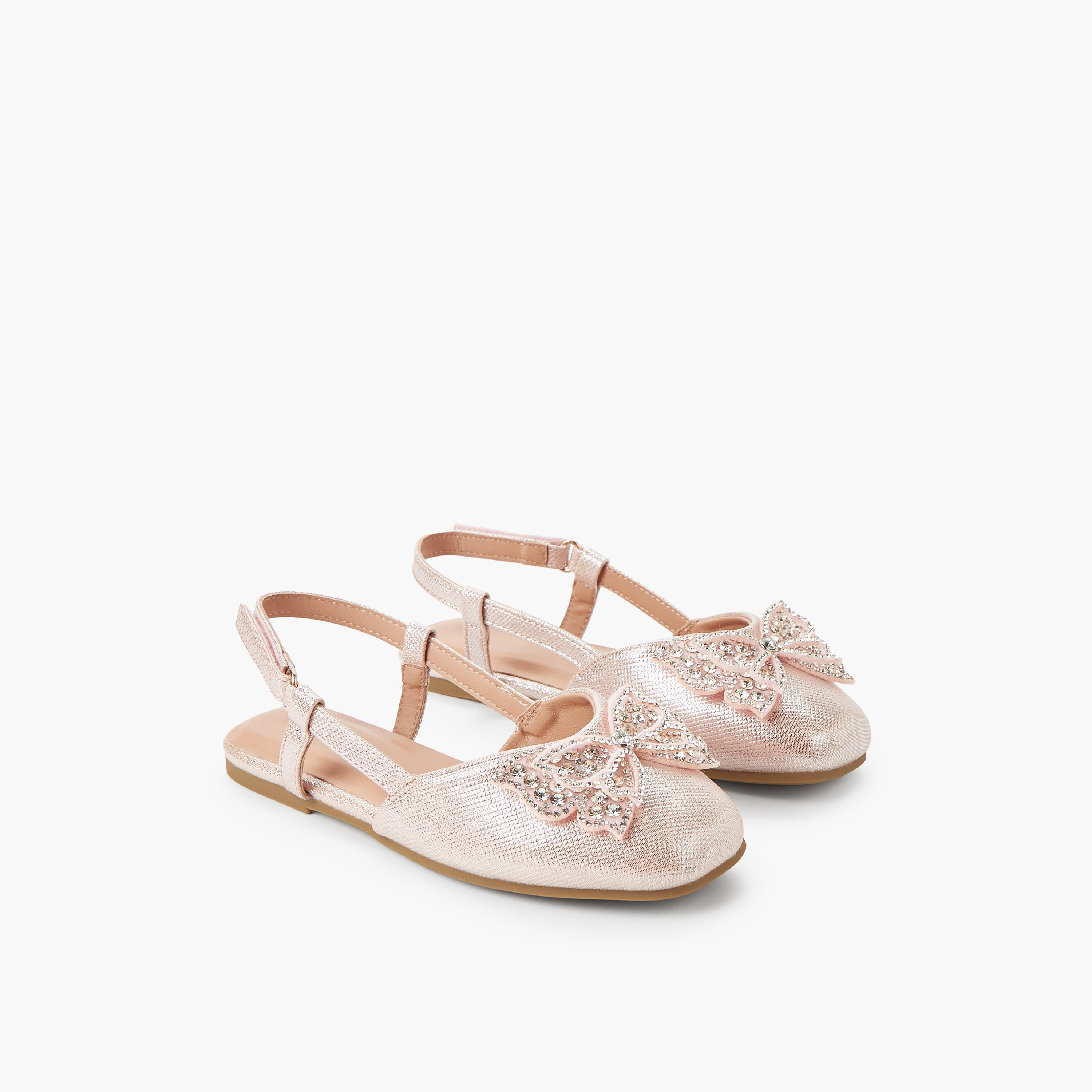 Celeste Girls Hook & Loop Ballerina Shoes-girls-shoes-ballerinas-image-1