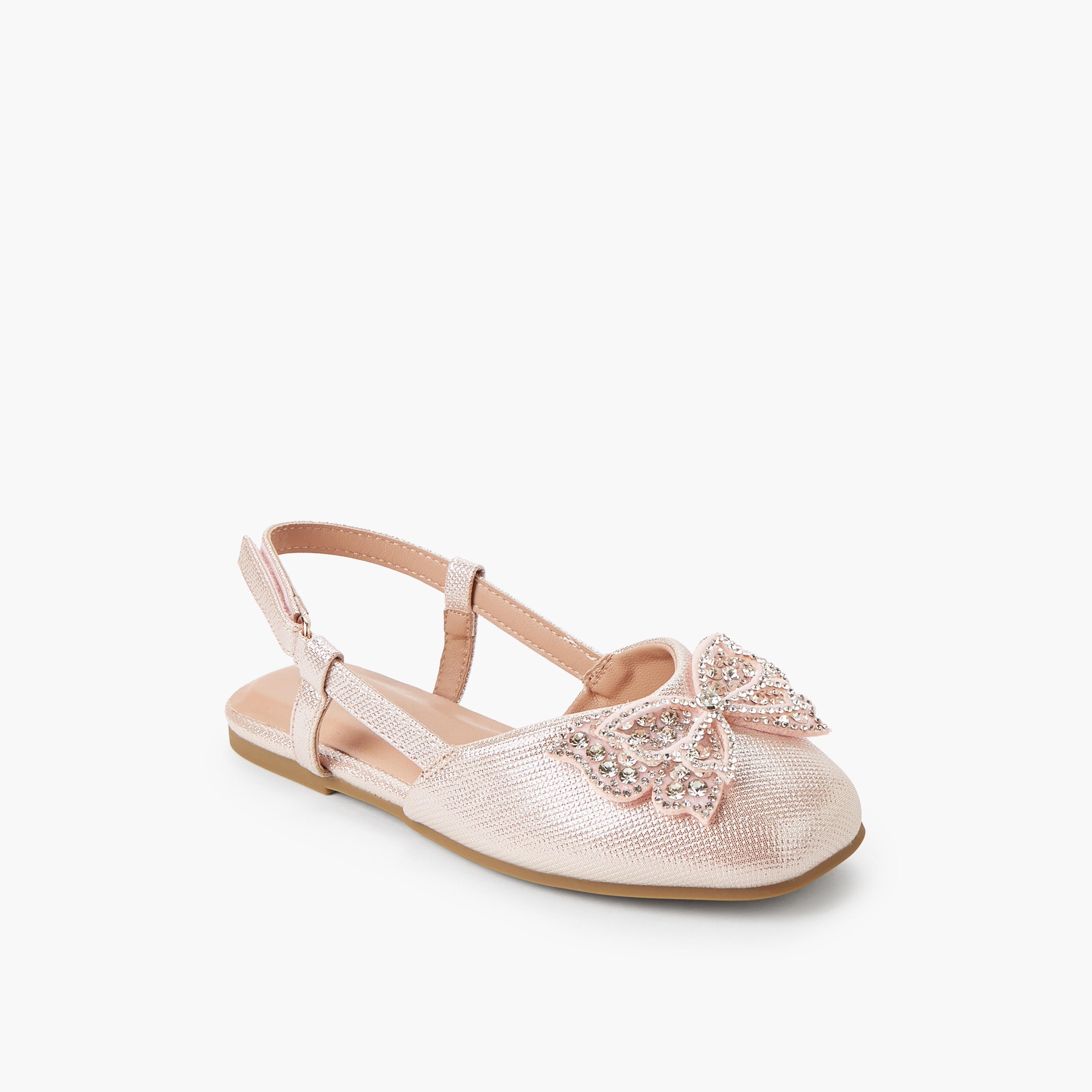Celeste Girls Hook & Loop Ballerina Shoes-girls-shoes-ballerinas-image-2