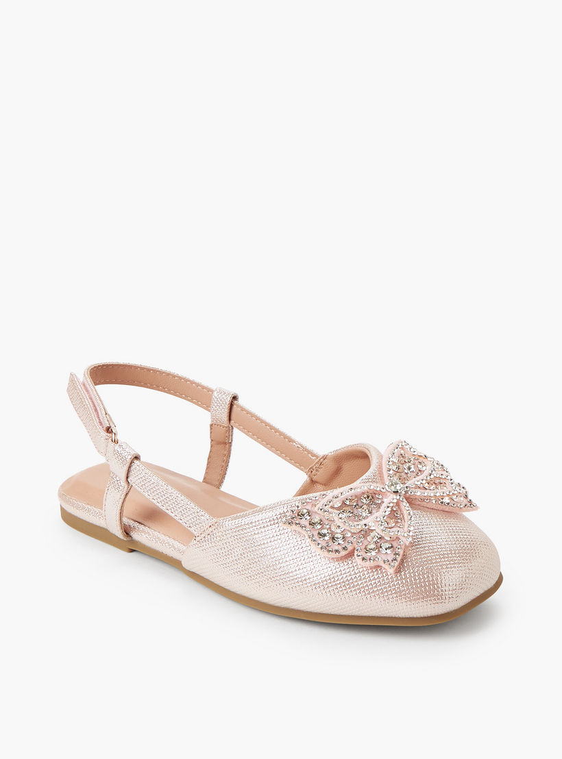 Celeste Girls Hook & Loop Ballerina Shoes-girls-shoes-ballerinas-image-2