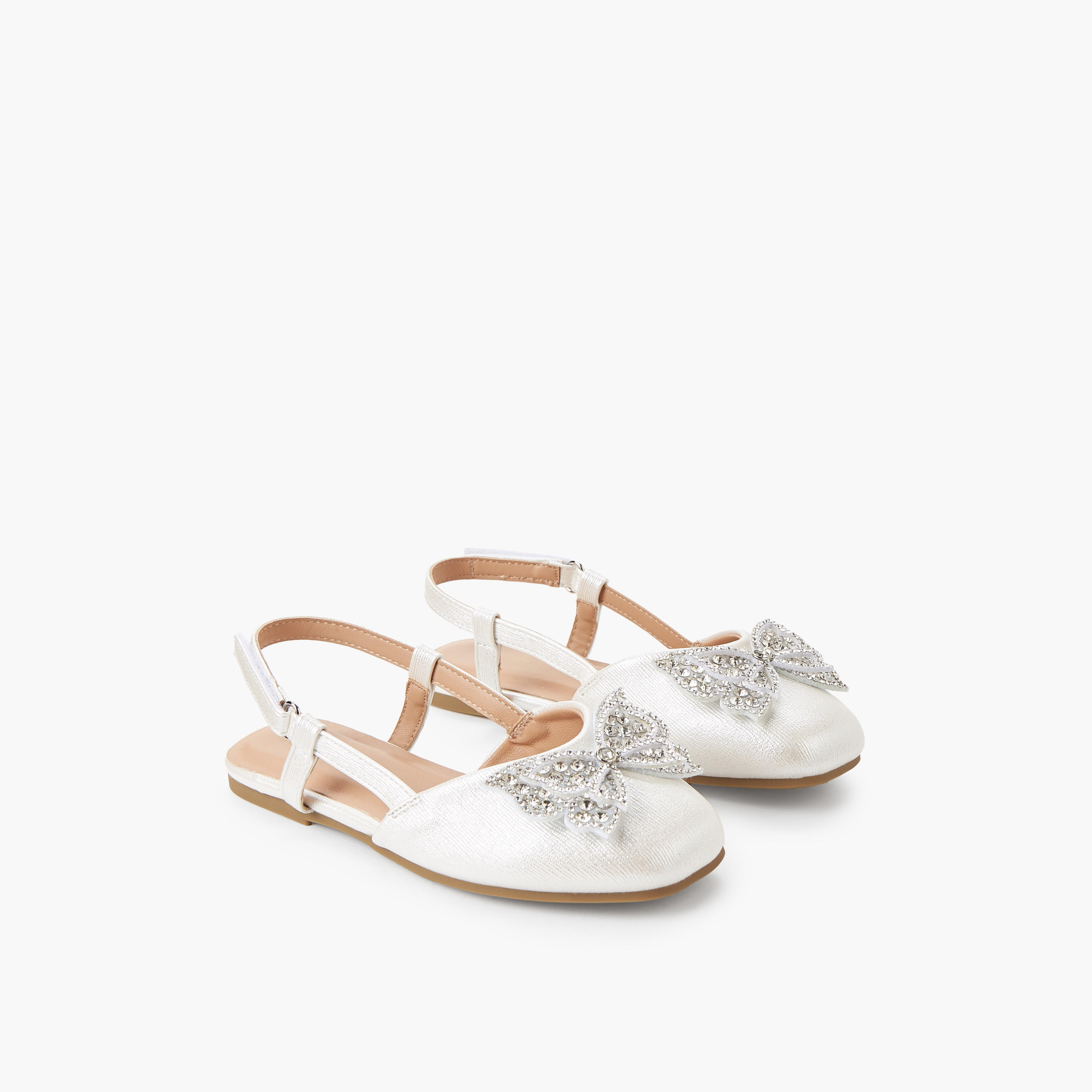 Celeste Girls Hook & Loop Ballerina Shoes-girls-shoes-ballerinas-image-1