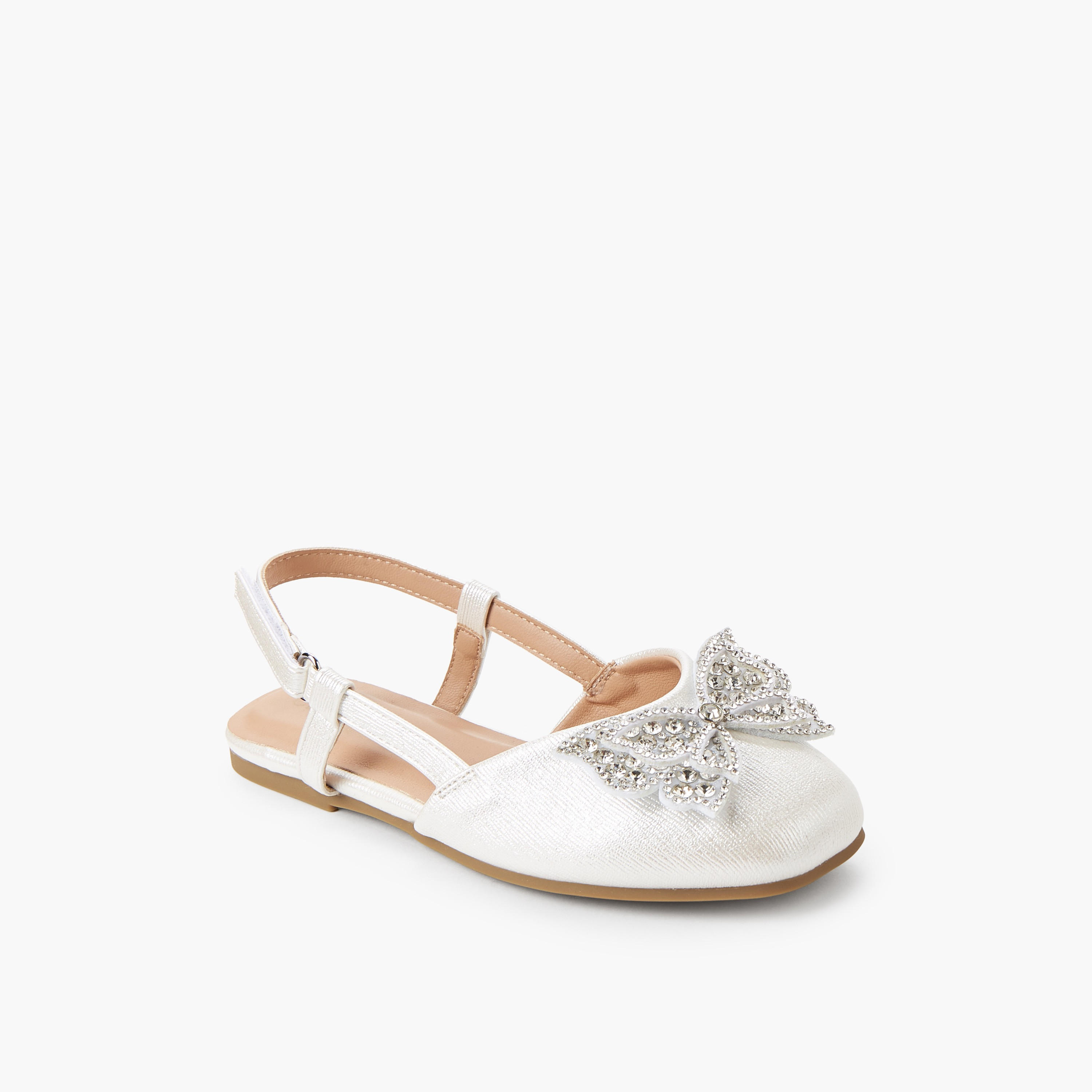 Celeste Girls Hook & Loop Ballerina Shoes-girls-shoes-ballerinas-image-2