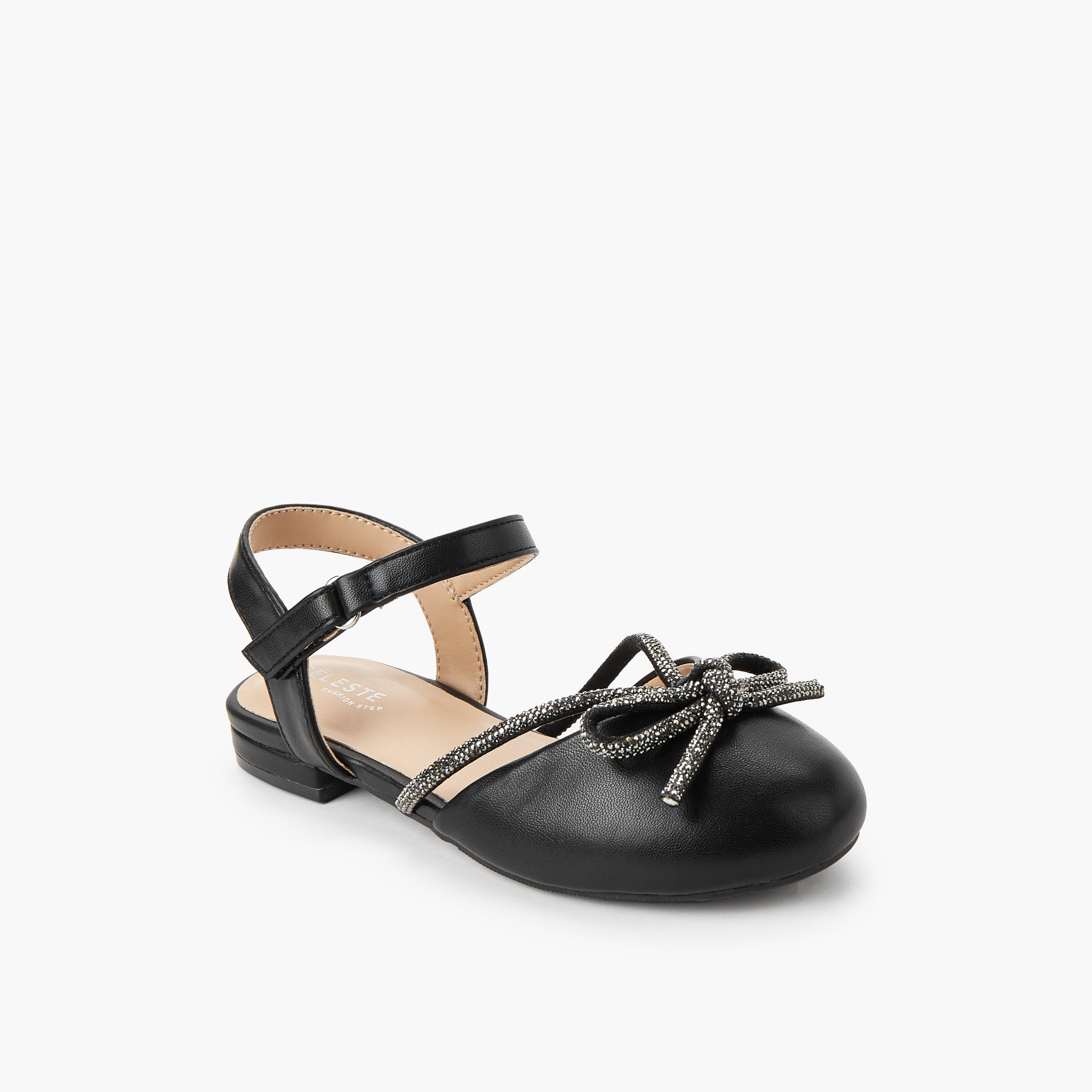 Celeste Girls Hook & Loop Ballerina Shoes-girls-shoes-ballerinas-image-2