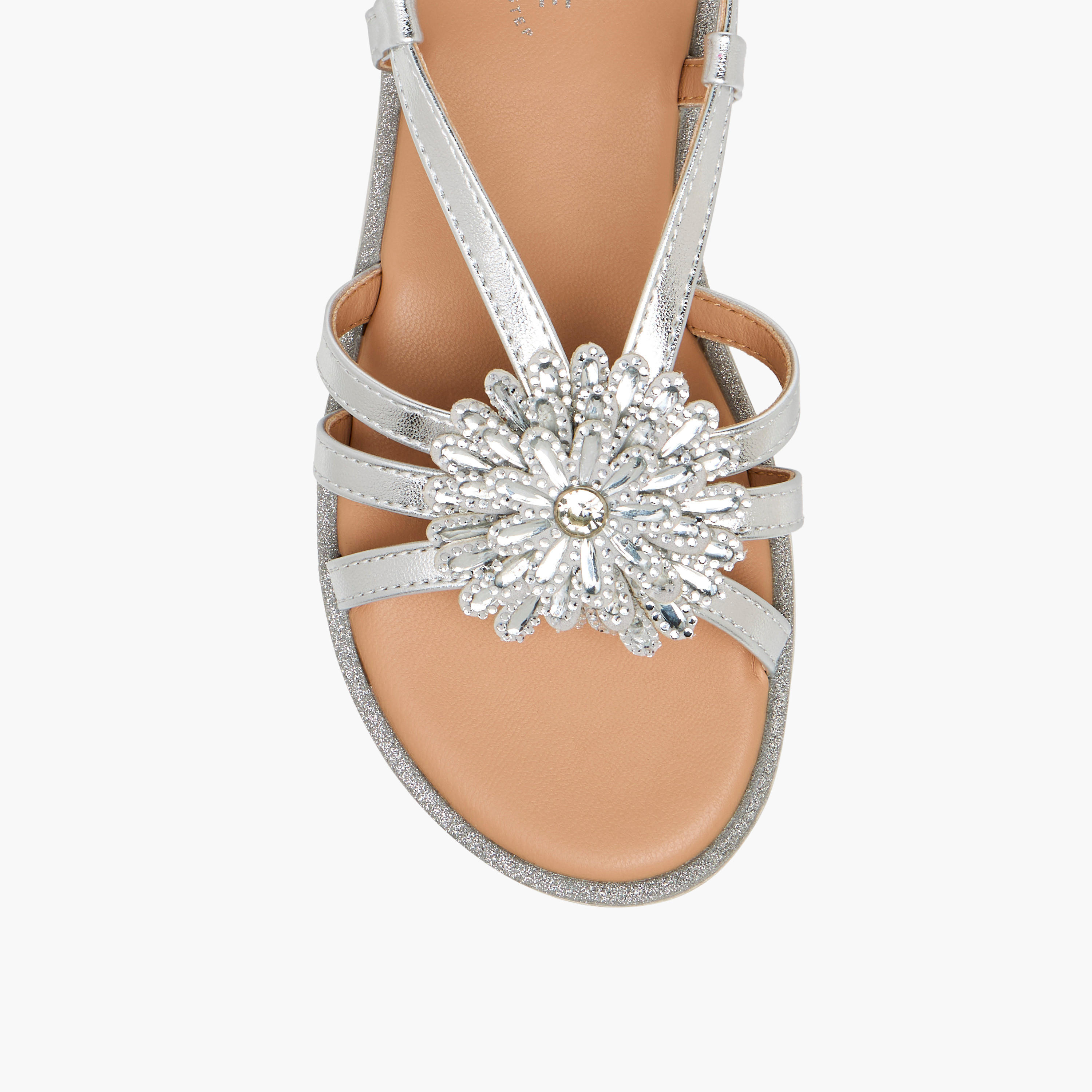 Celeste Girls Floral Embellished Sandals-girls-shoes-sandals-image-4