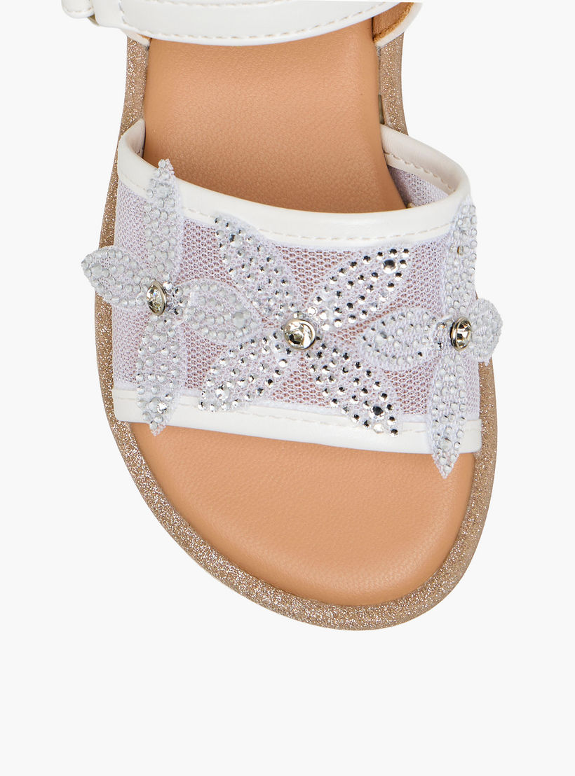 Juniors Girls Embellished Hook & Loop Flat Sandals-girls-shoes-sandals-image-3